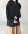 HusHusH ポンチ素材 デザインZIPプルオーバー レディース