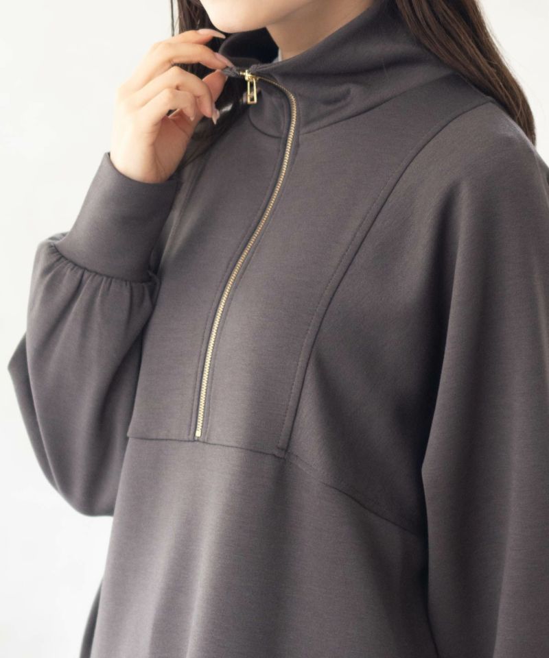 HusHusH ポンチ素材 デザインZIPプルオーバー レディース商品画像-4