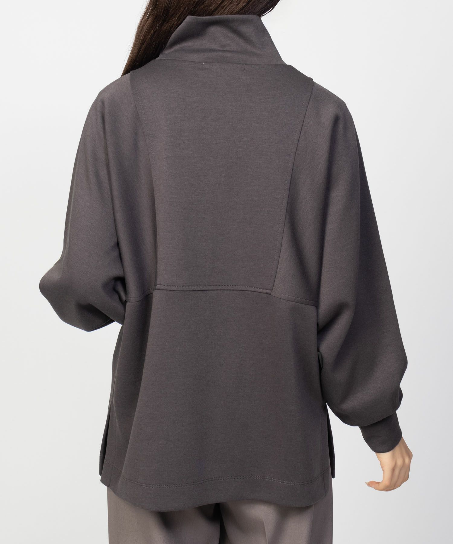 HusHusH ポンチ素材 デザインZIPプルオーバー レディース