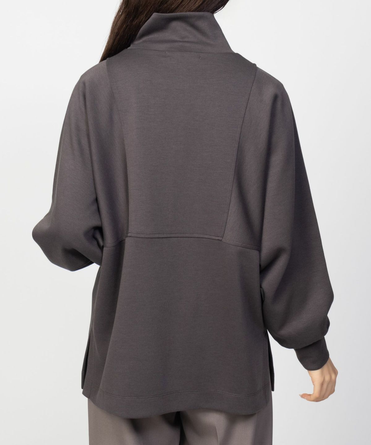 HusHusH ポンチ素材 デザインZIPプルオーバー レディース