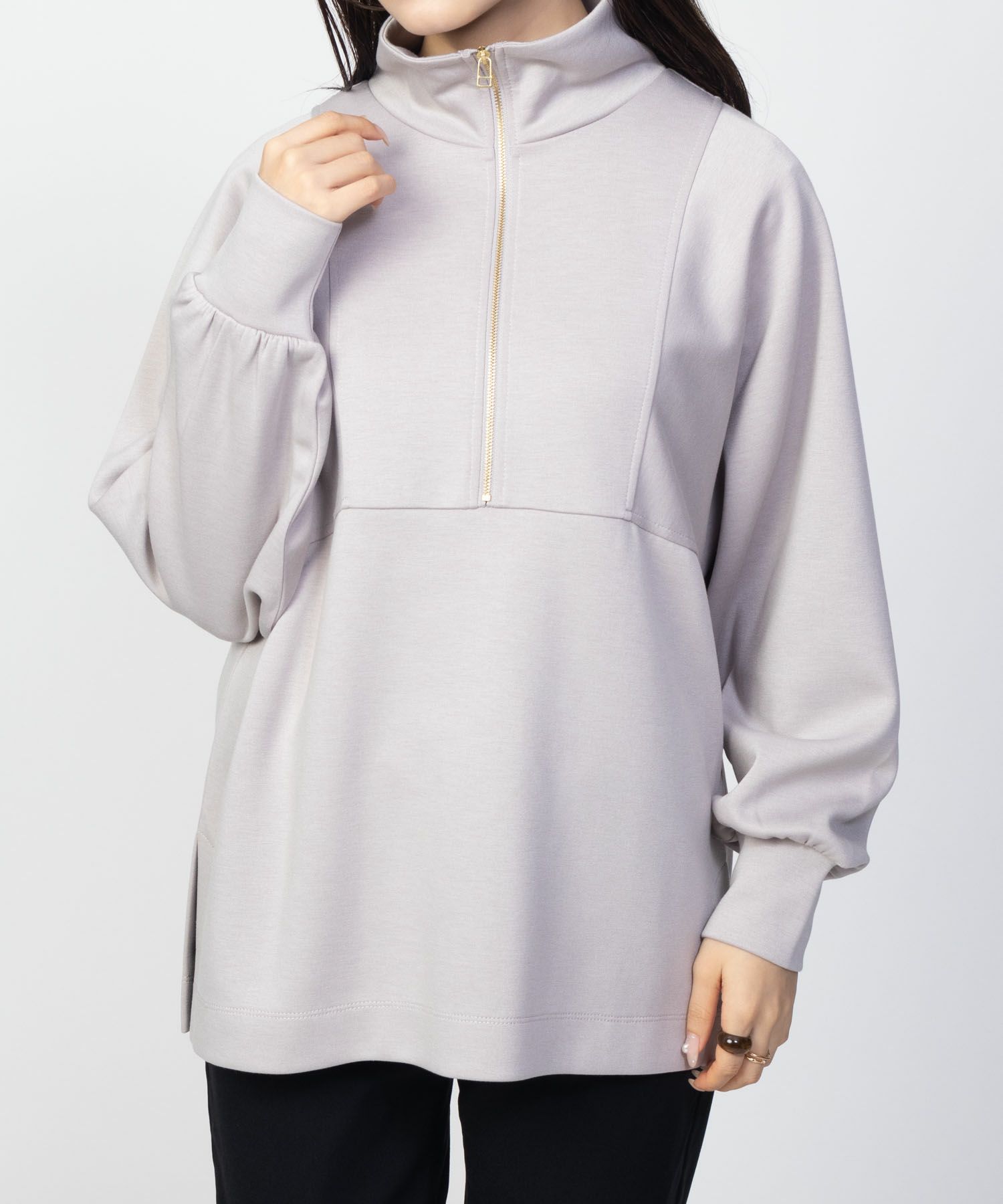 HusHusH  ポンチ素材 デザインZIPプルオーバー レディース商品画像-13