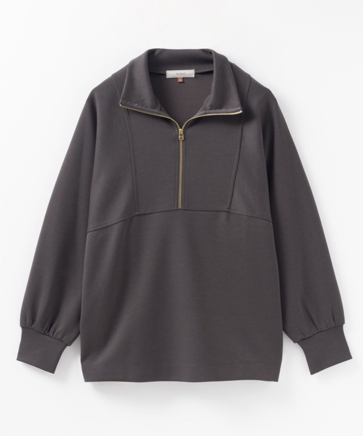 HusHusH ポンチ素材 デザインZIPプルオーバー レディース