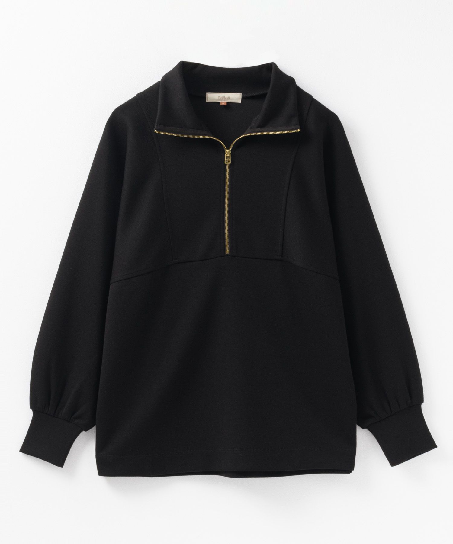 HusHusH ポンチ素材 デザインZIPプルオーバー レディース