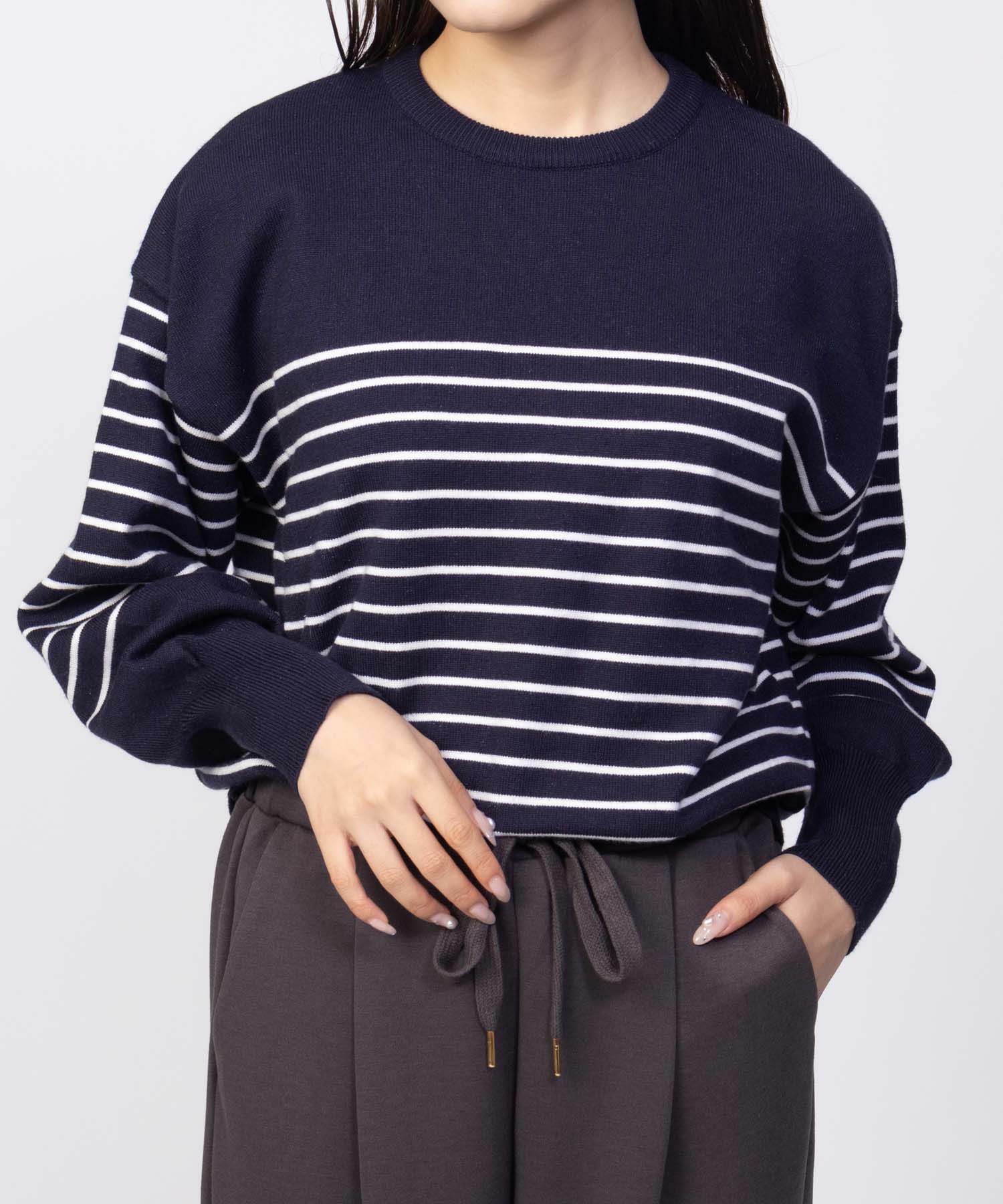 [期間限定価格]HusHusH  ラメ入りボーダープルオーバー レディース商品画像-16