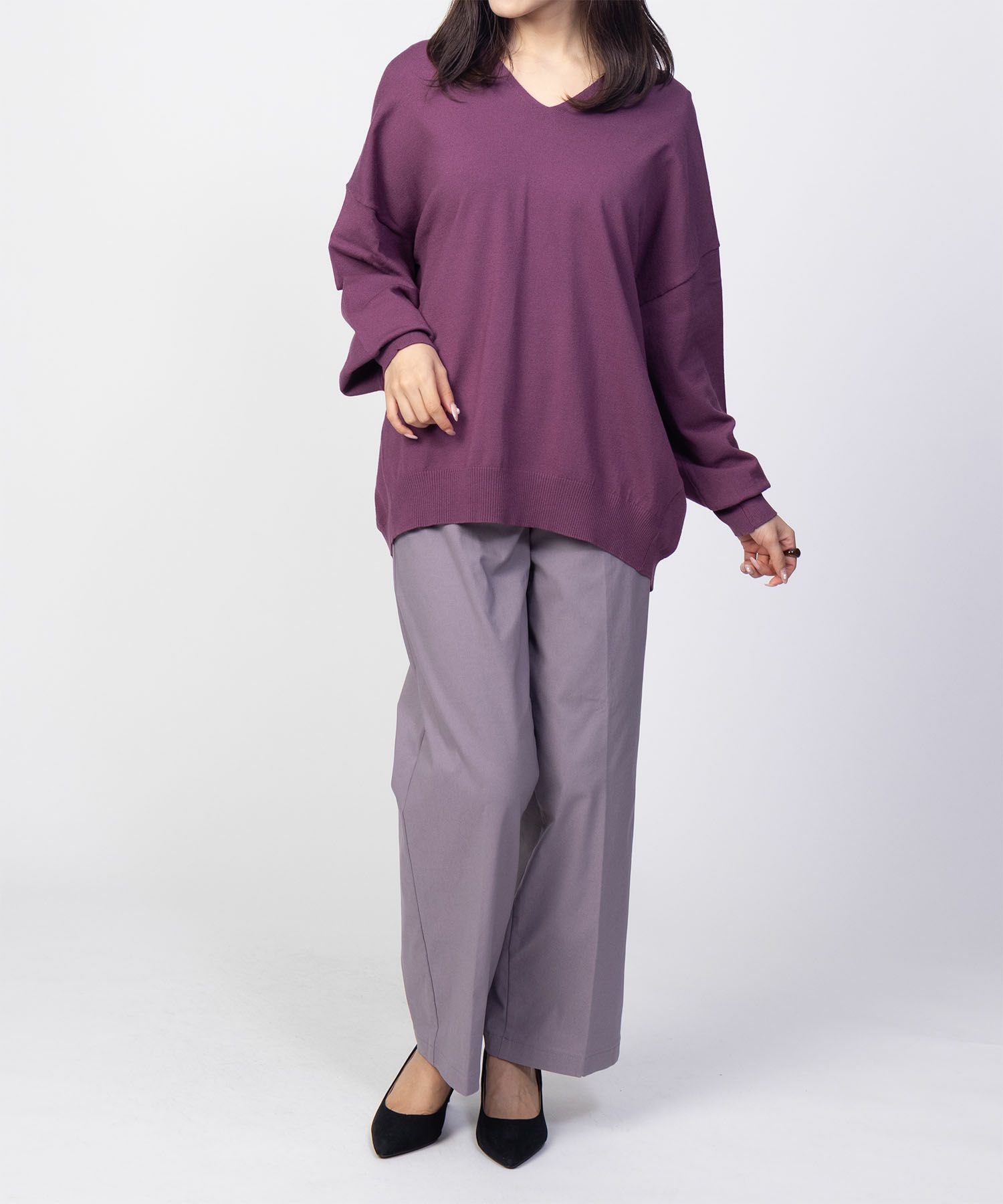 [さらに50%OFF]HusHusH  Vネックコクーンニット レディース商品サムネイル-14