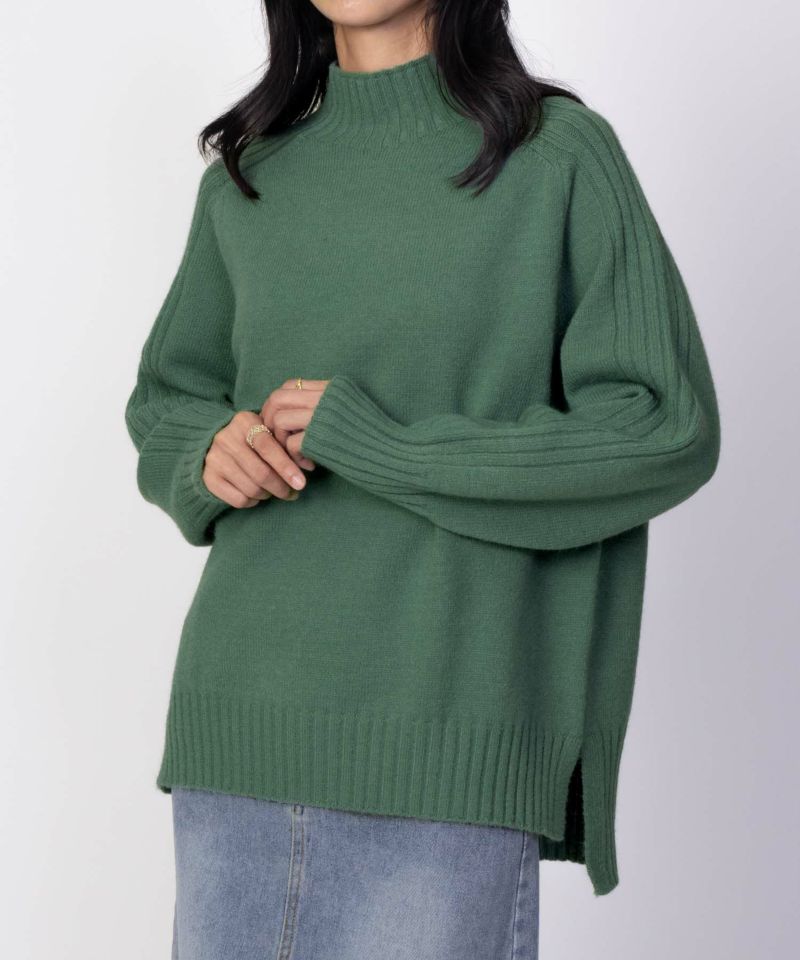 nAvy もちり もちもち 洗えるニット ハイネック レディース