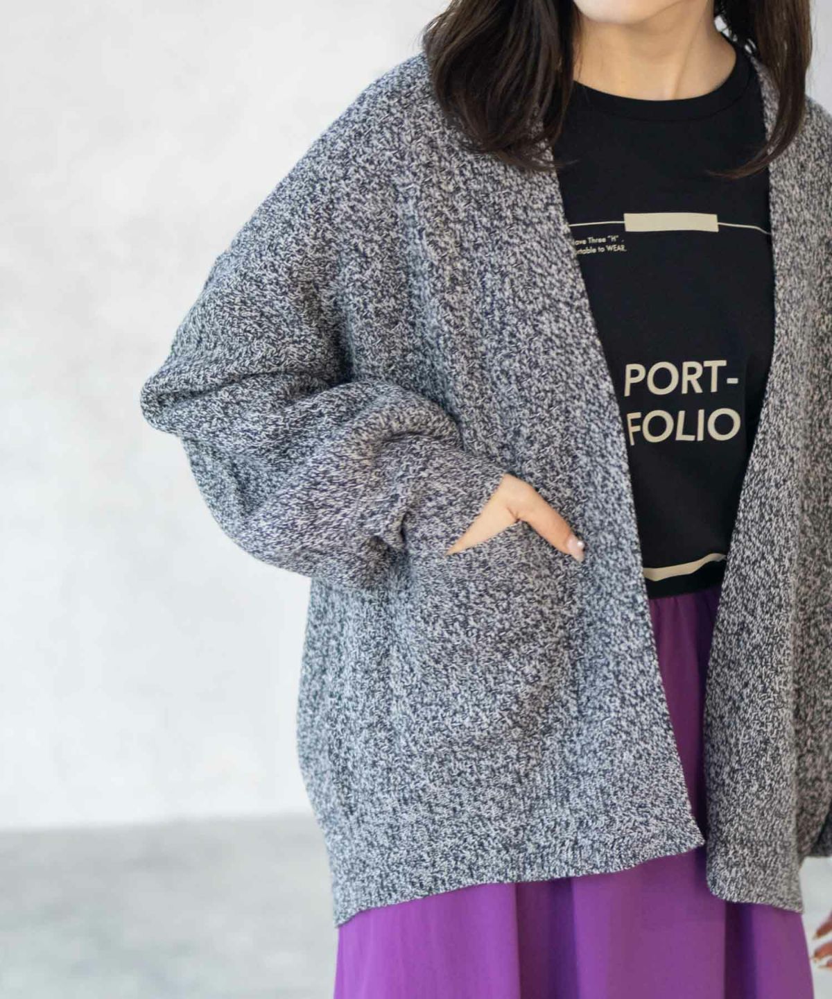 HusHusH ヘリンボーン柄カーディガン レディース