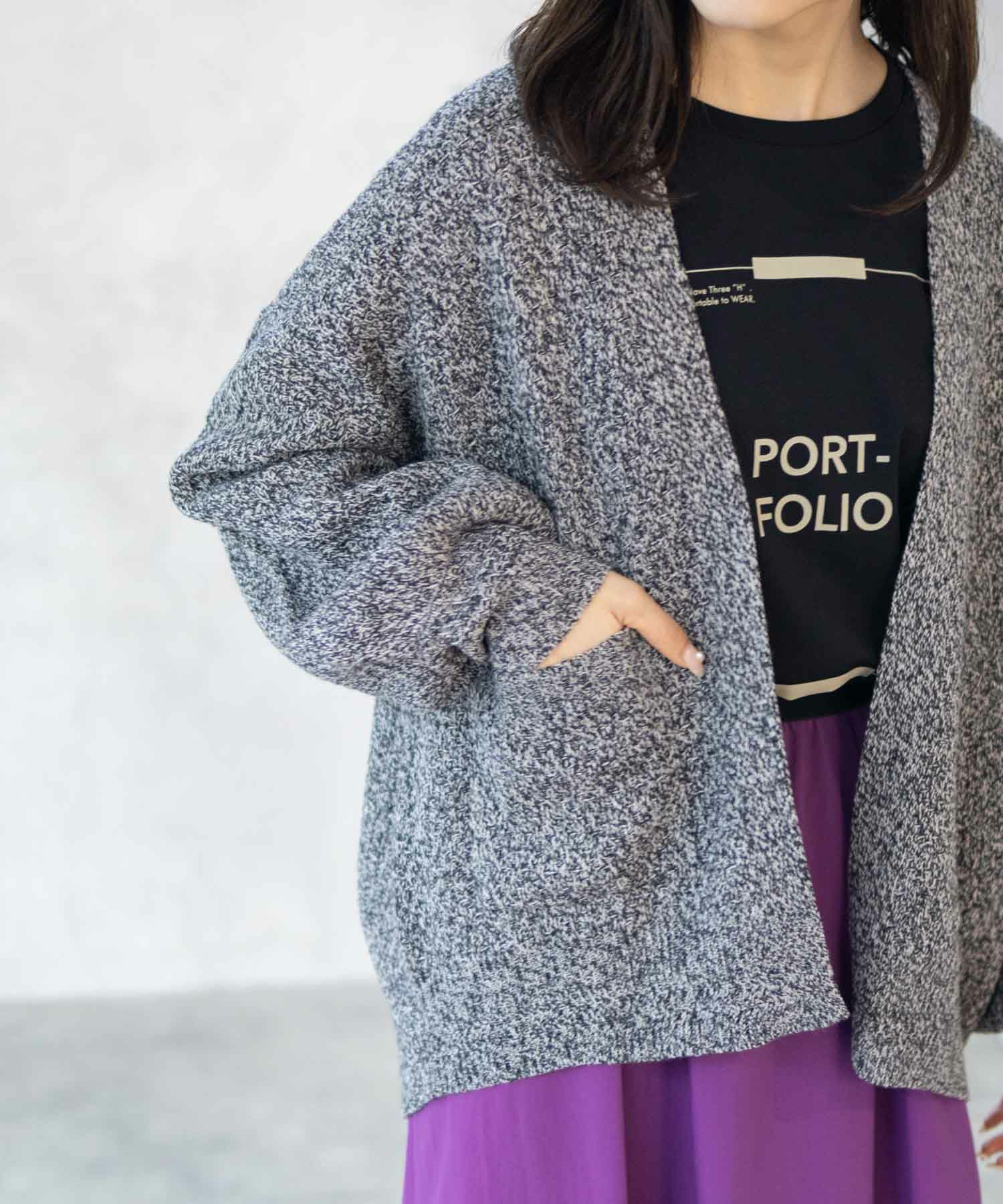 HusHusH ヘリンボーン柄カーディガン レディース