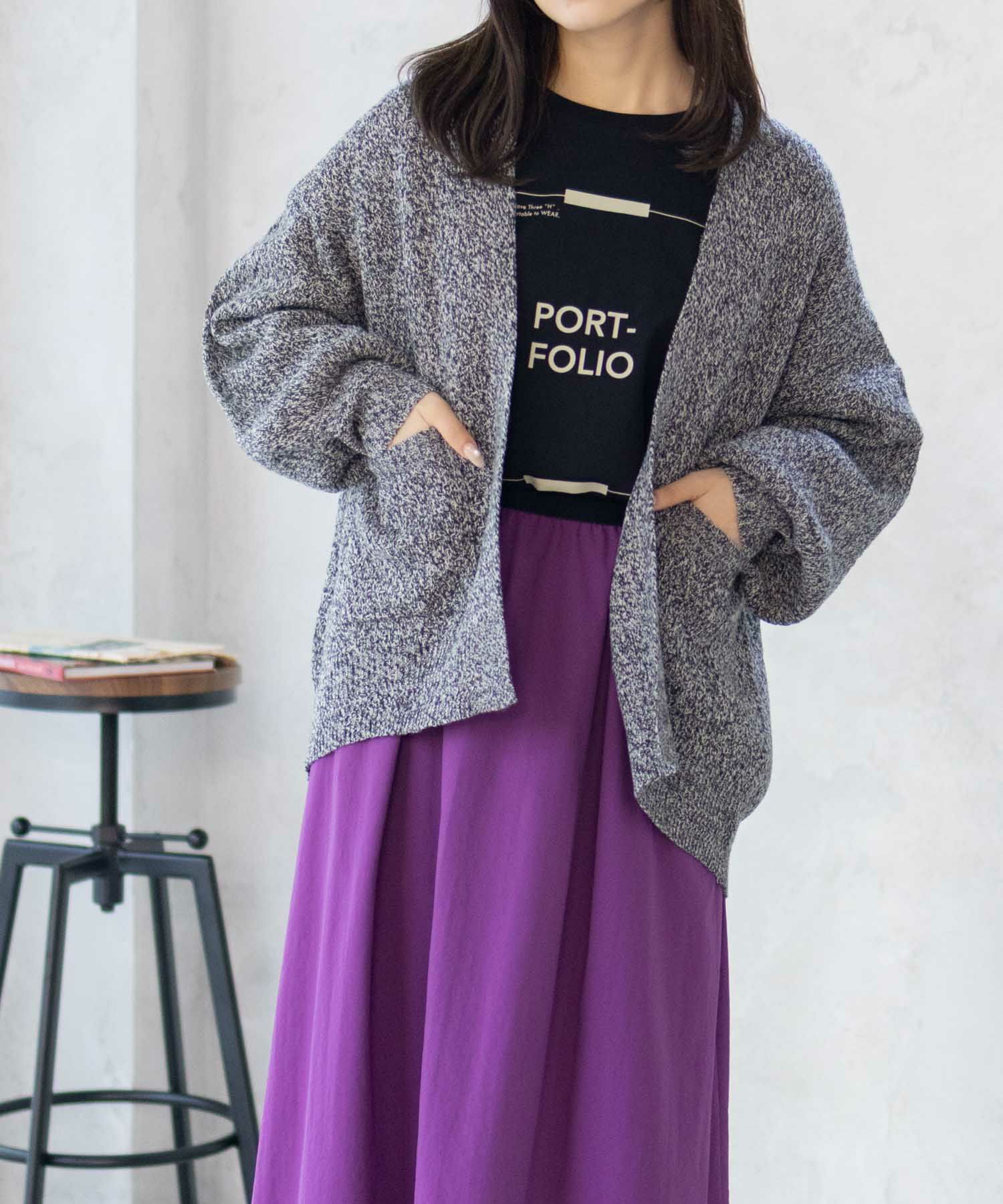 [期間限定価格]HusHusH  ヘリンボーン柄カーディガン レディース商品画像-3