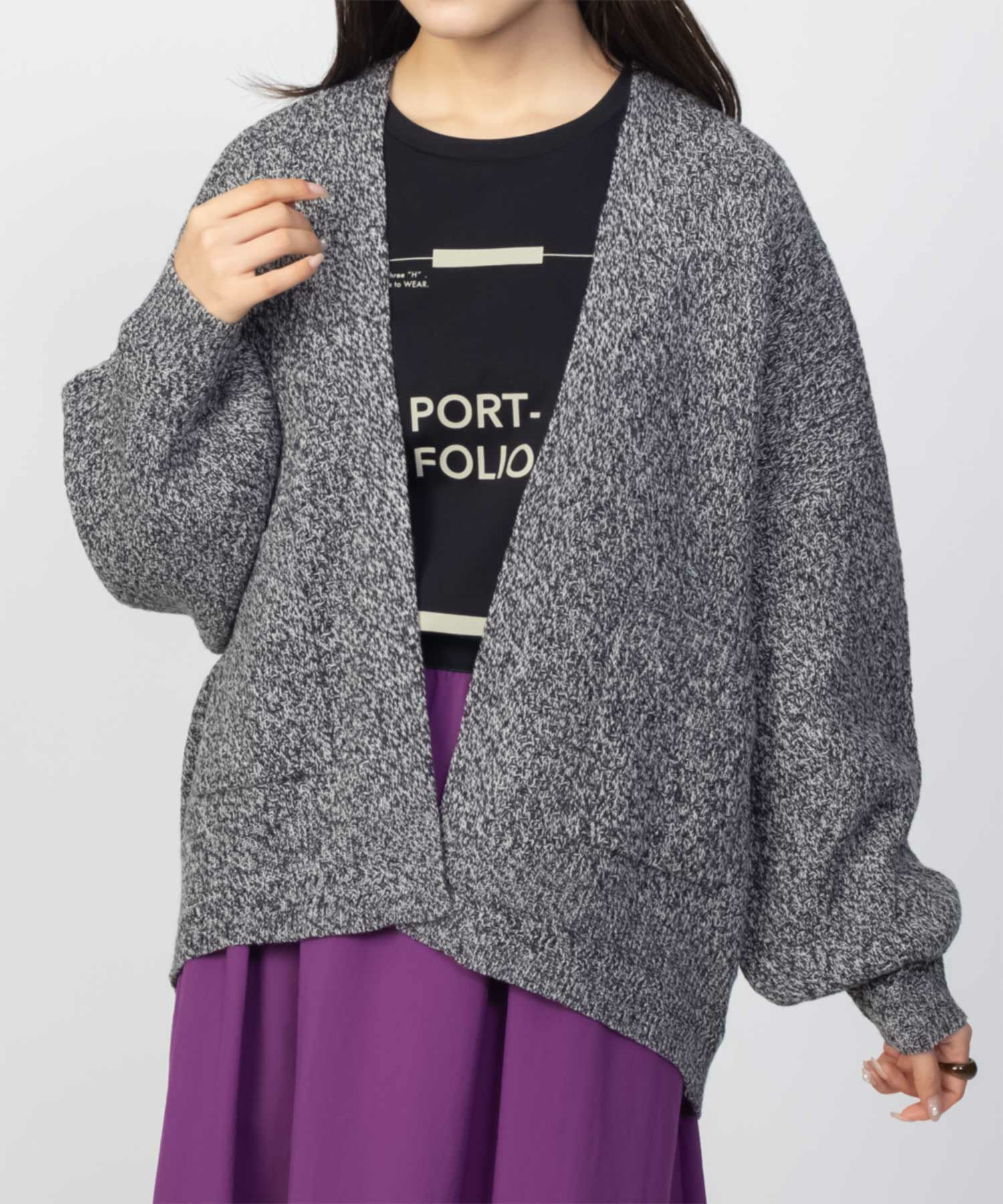 HusHusH  ヘリンボーン柄カーディガン レディース商品画像-5