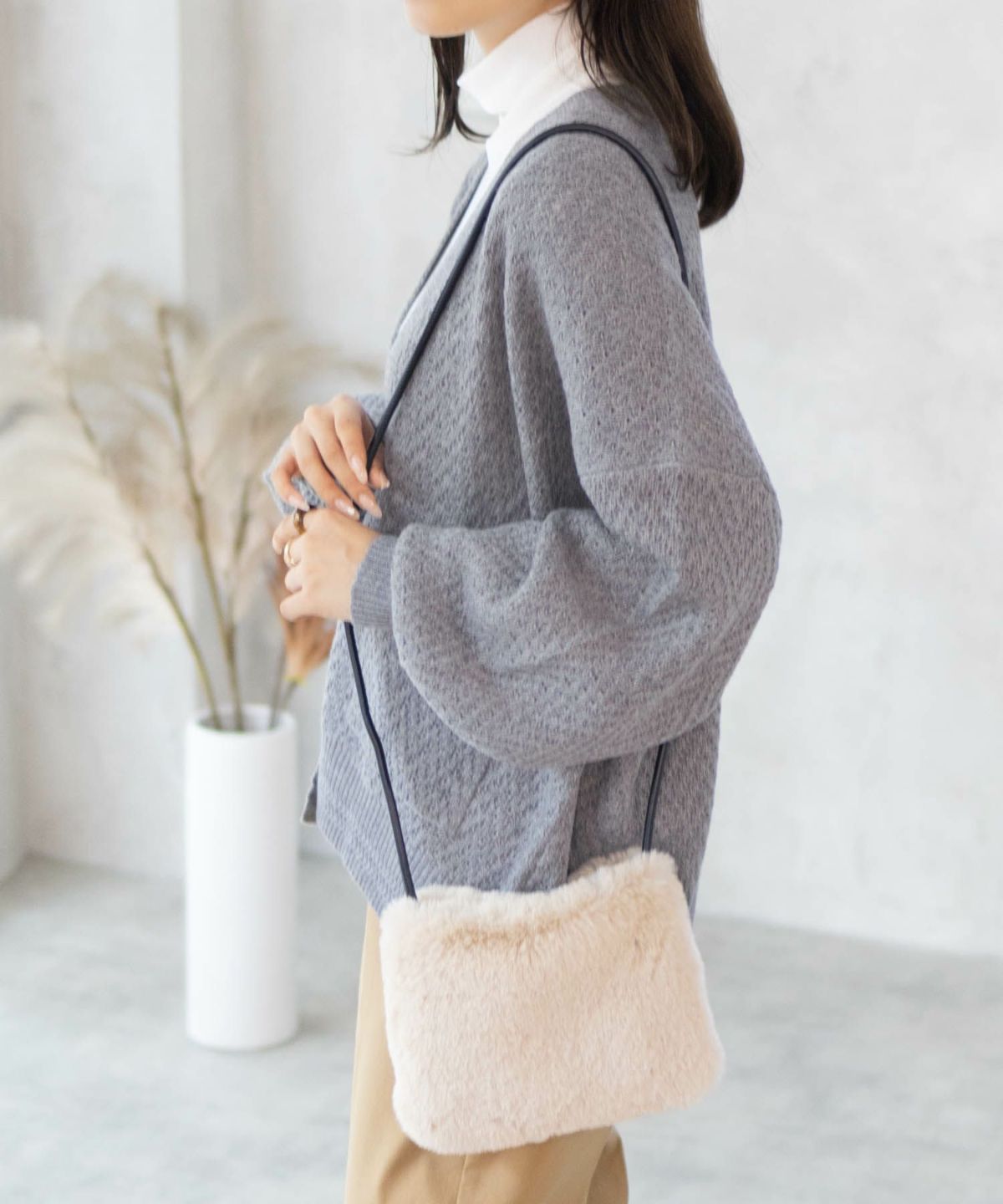 HusHusH ヘリンボーン柄カーディガン レディース