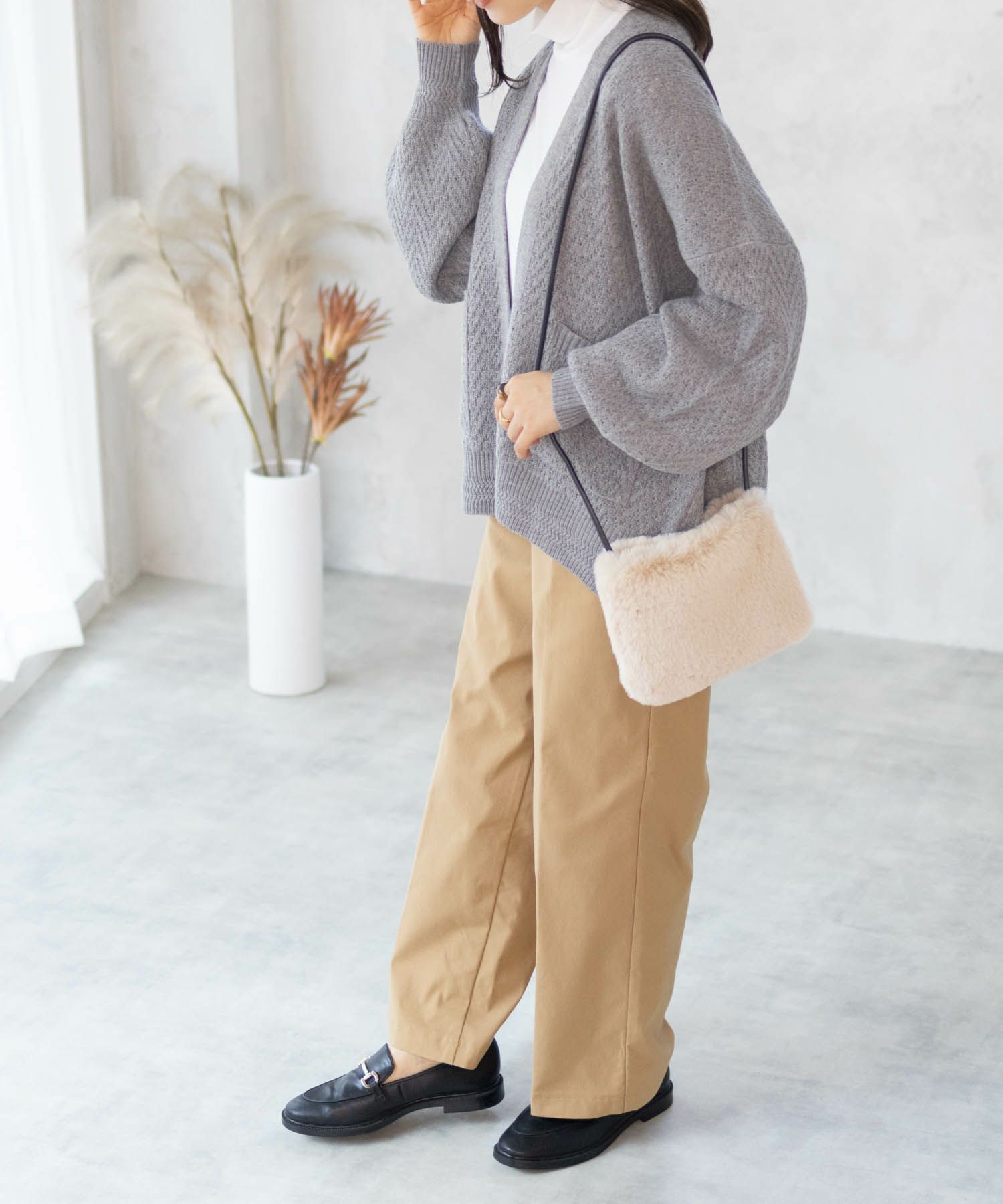 [期間限定価格]HusHusH  ヘリンボーン柄カーディガン レディース商品画像-11