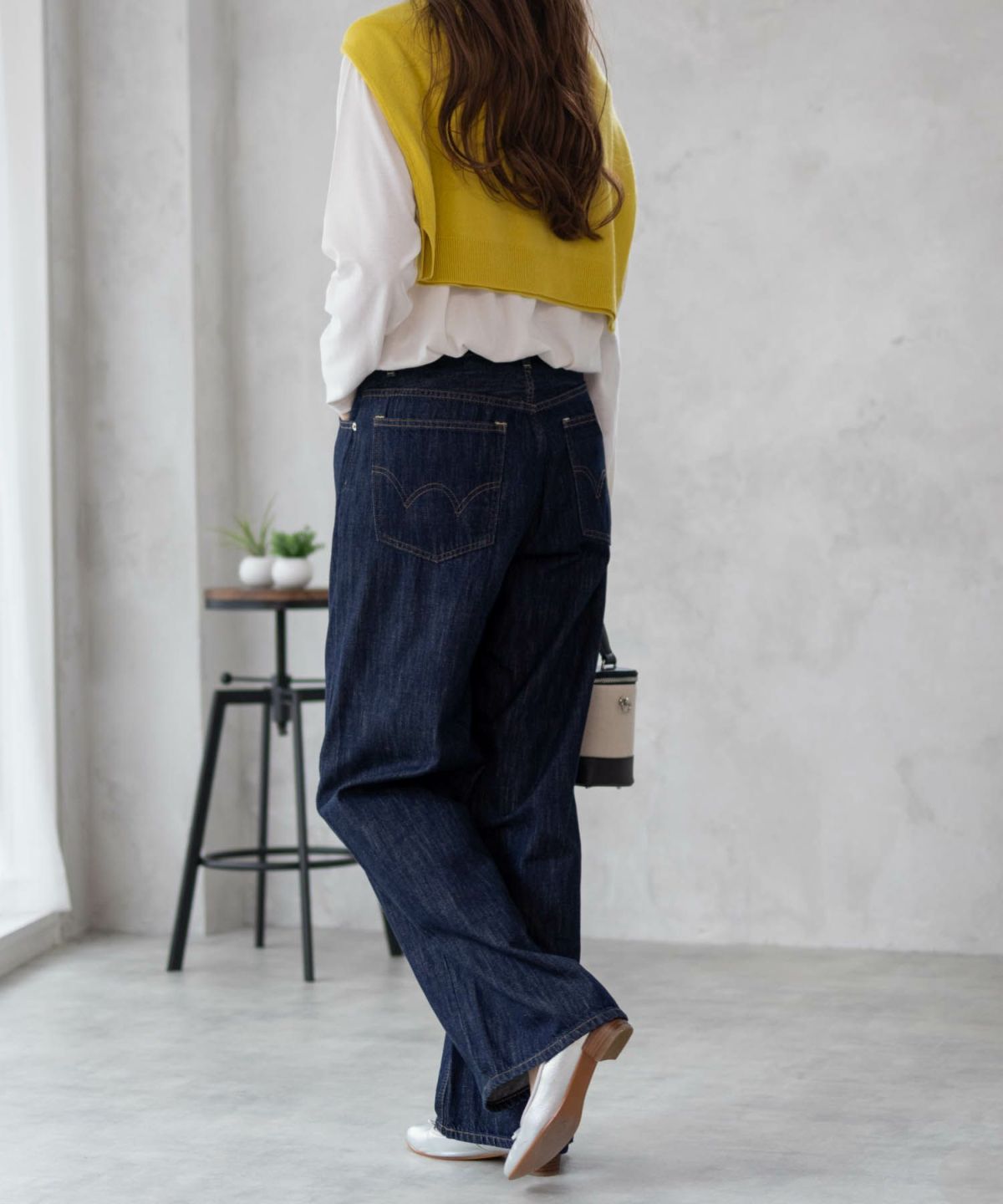 EDWIN essentials ローウエストワイドパンツ レディース