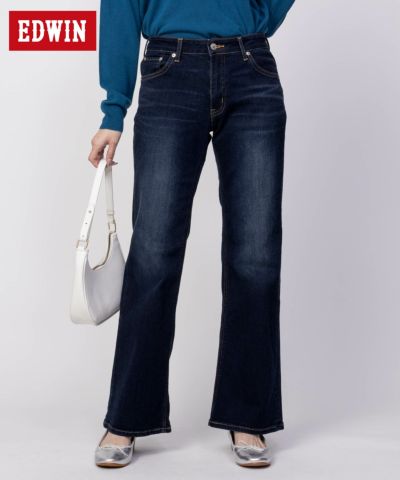 EDWIN  essentials フレアストレッチデニムパンツ レディース