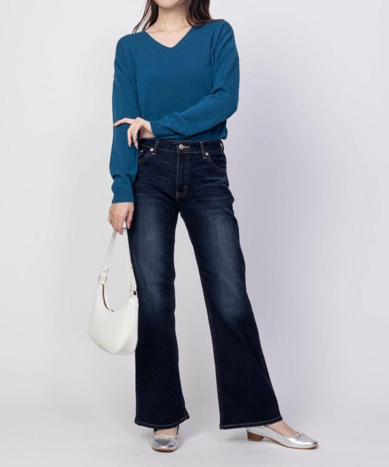 EDWIN  essentials フレアストレッチデニムパンツ レディース商品画像-2