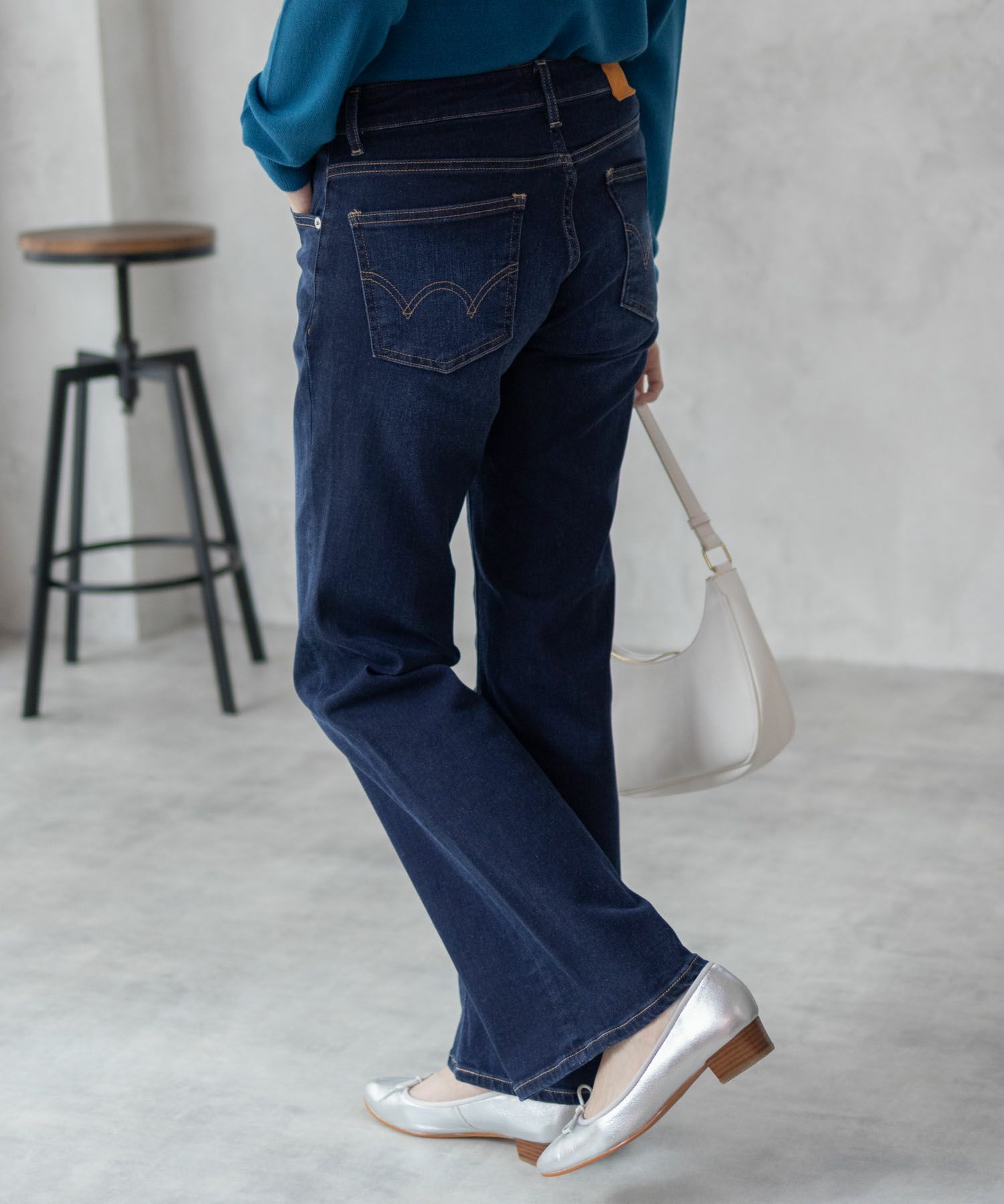 EDWIN  essentials フレアストレッチデニムパンツ レディース商品画像-5