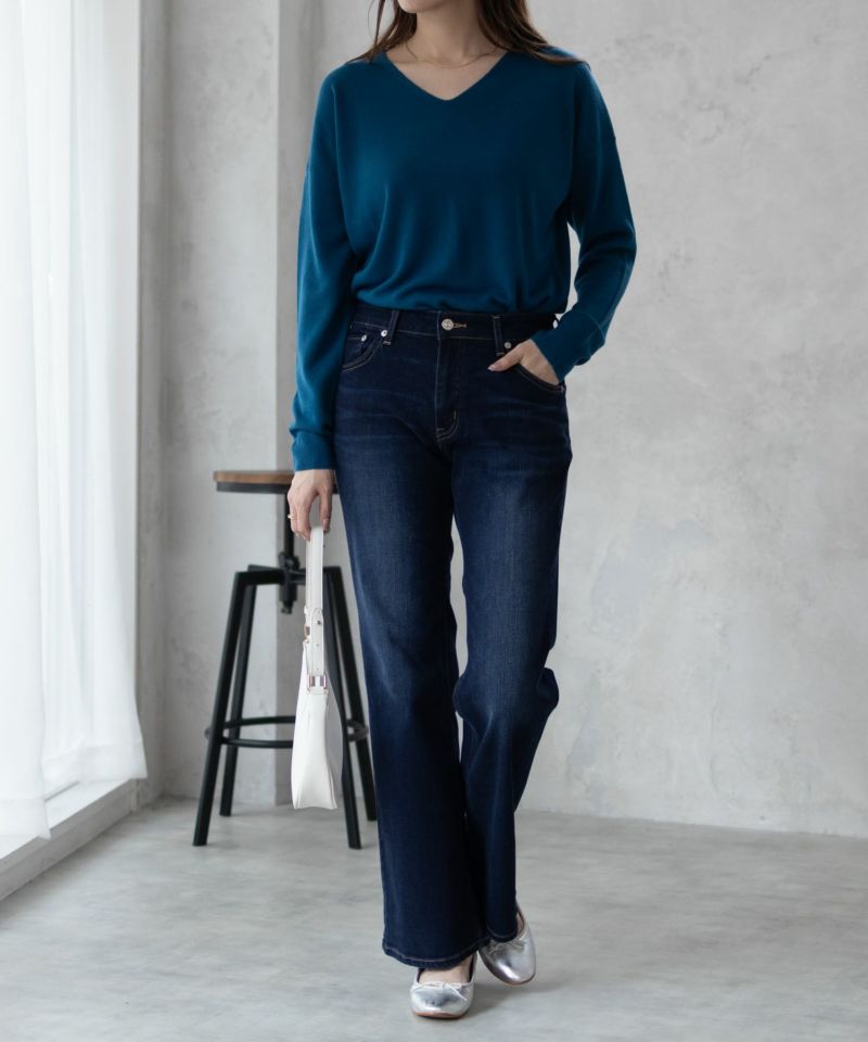 EDWIN  essentials フレアストレッチデニムパンツ レディース商品画像-7