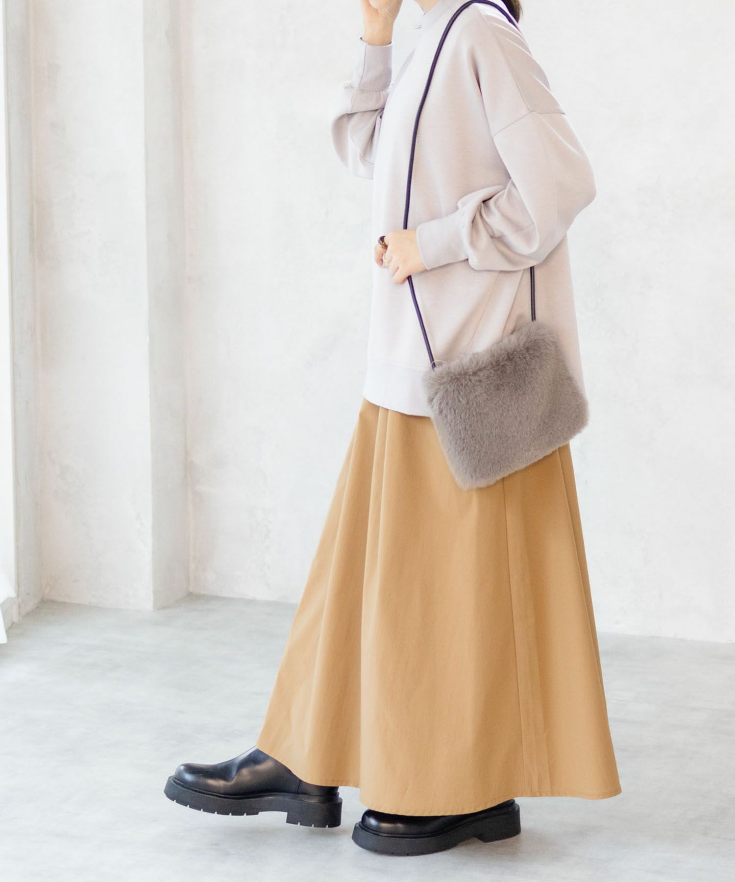 HusHusH ツイルタックマキシスカート レディース商品画像-3