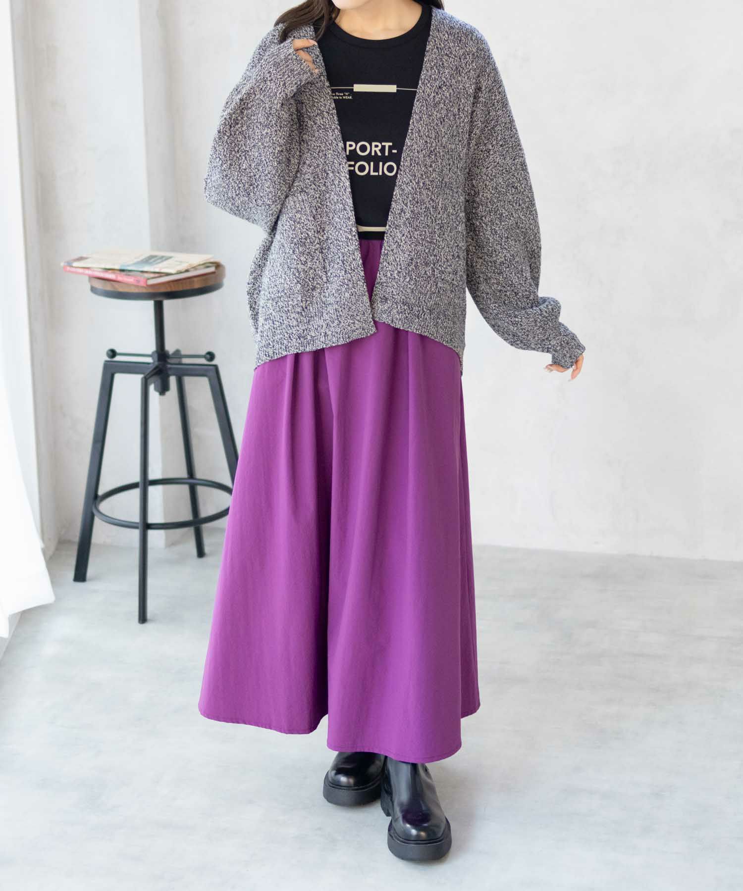 HusHusH  ツイルタックマキシスカート レディース商品画像-5