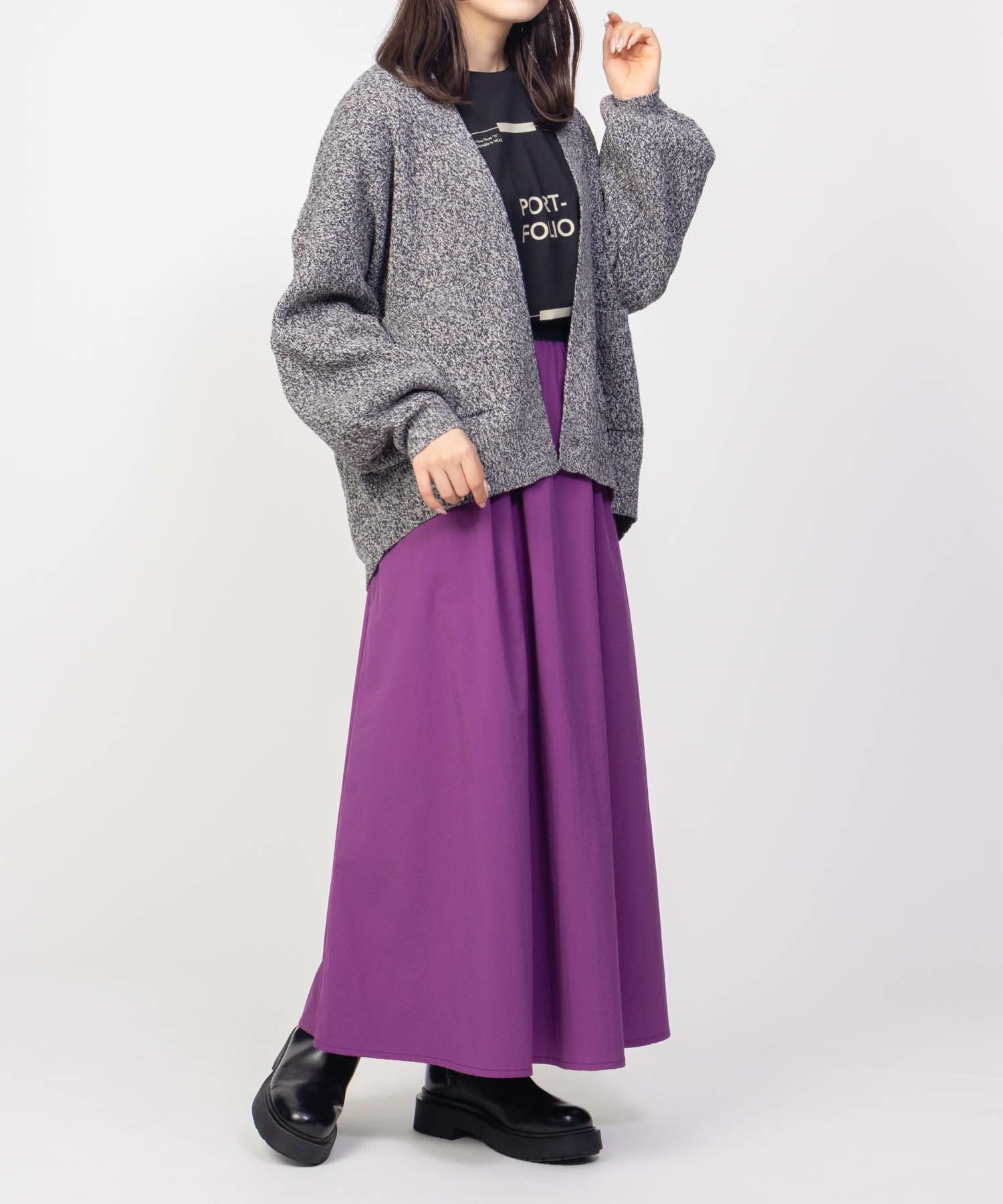 HusHusH ツイルタックマキシスカート レディース商品画像-8