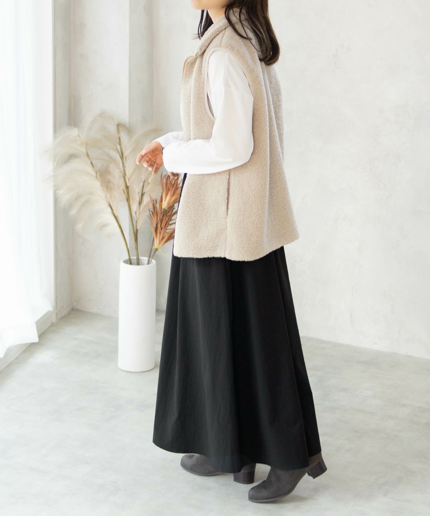 HusHusH ツイルタックマキシスカート レディース