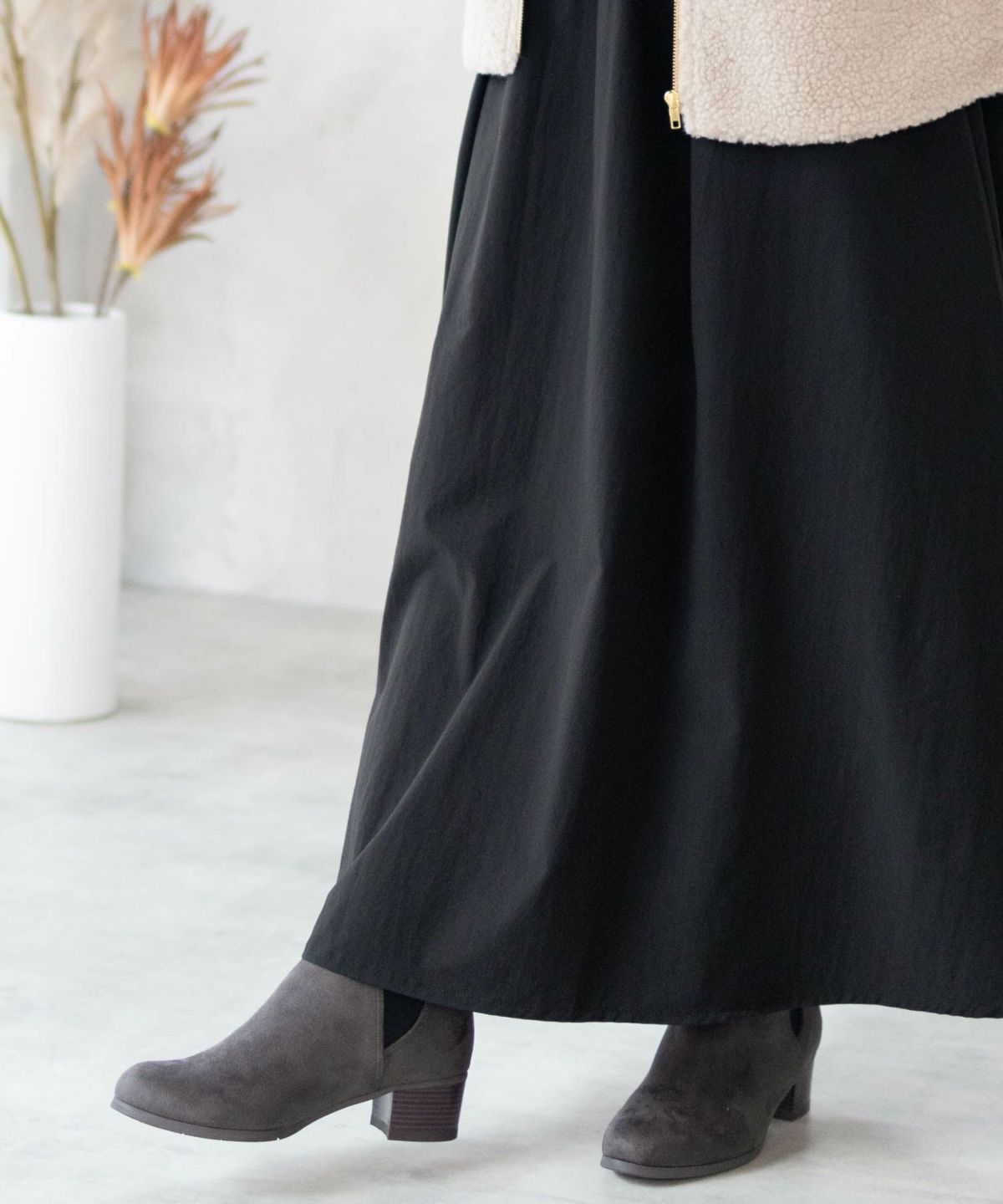 HusHusH ツイルタックマキシスカート レディース