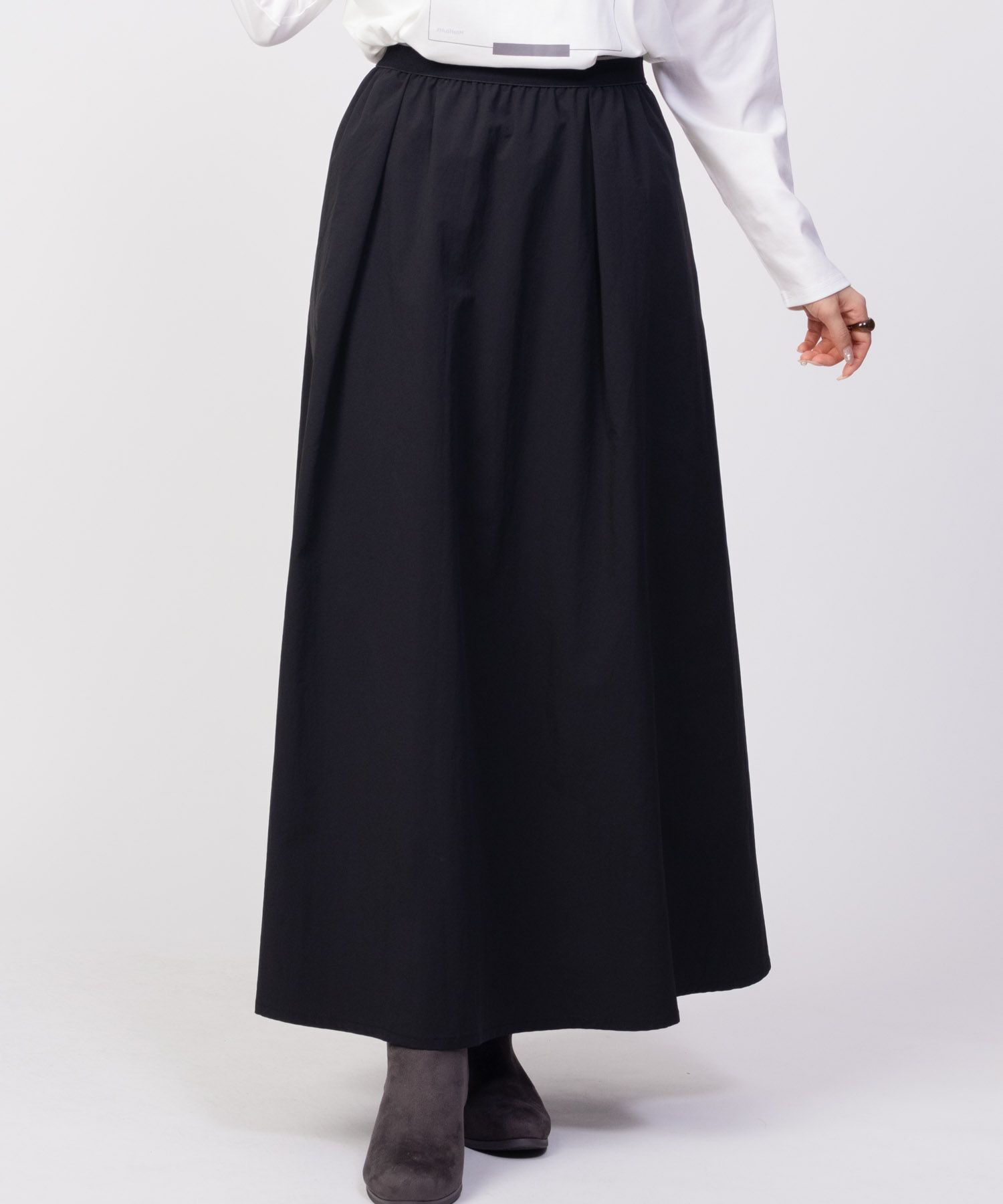 HusHusH ツイルタックマキシスカート レディース