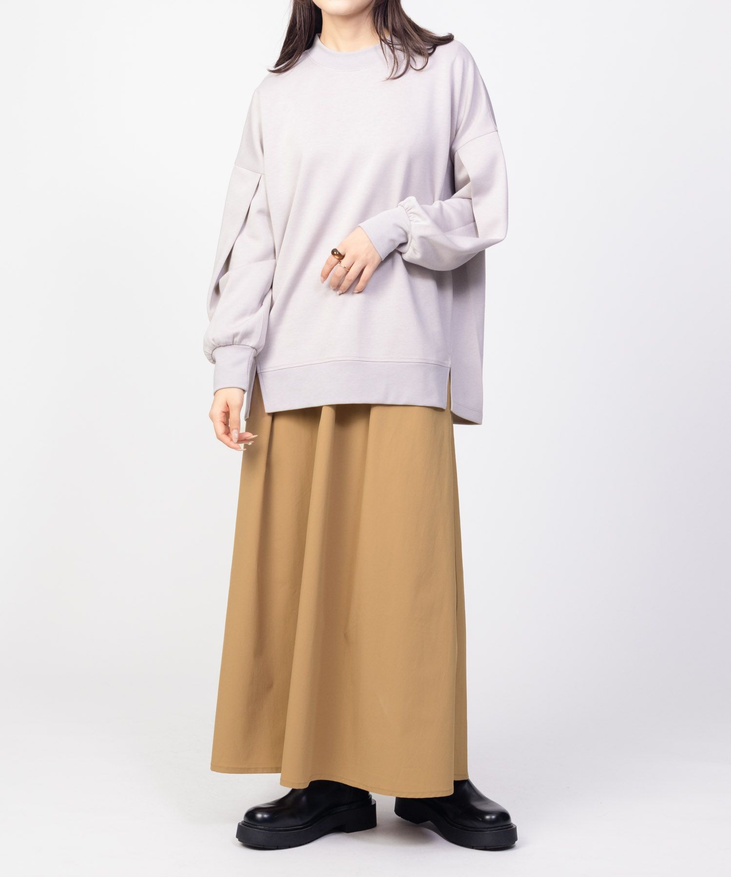 HusHusH ツイルタックマキシスカート レディース