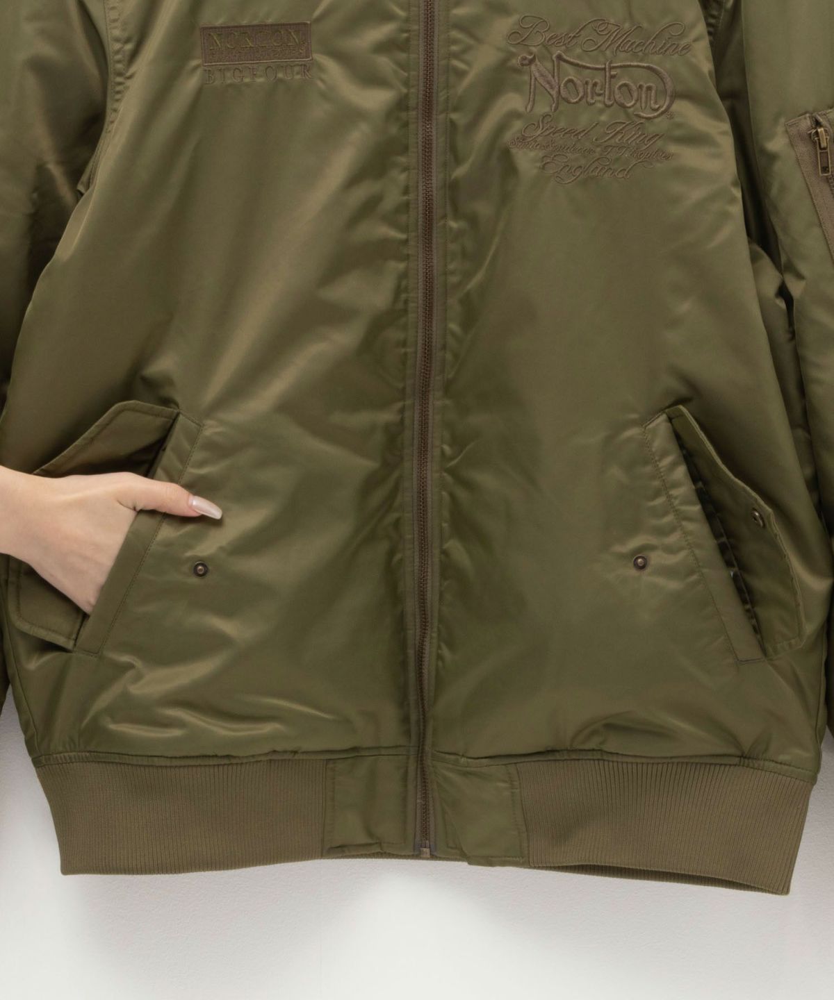 Norton ウイング刺繍MA-1ジャケット メンズ
