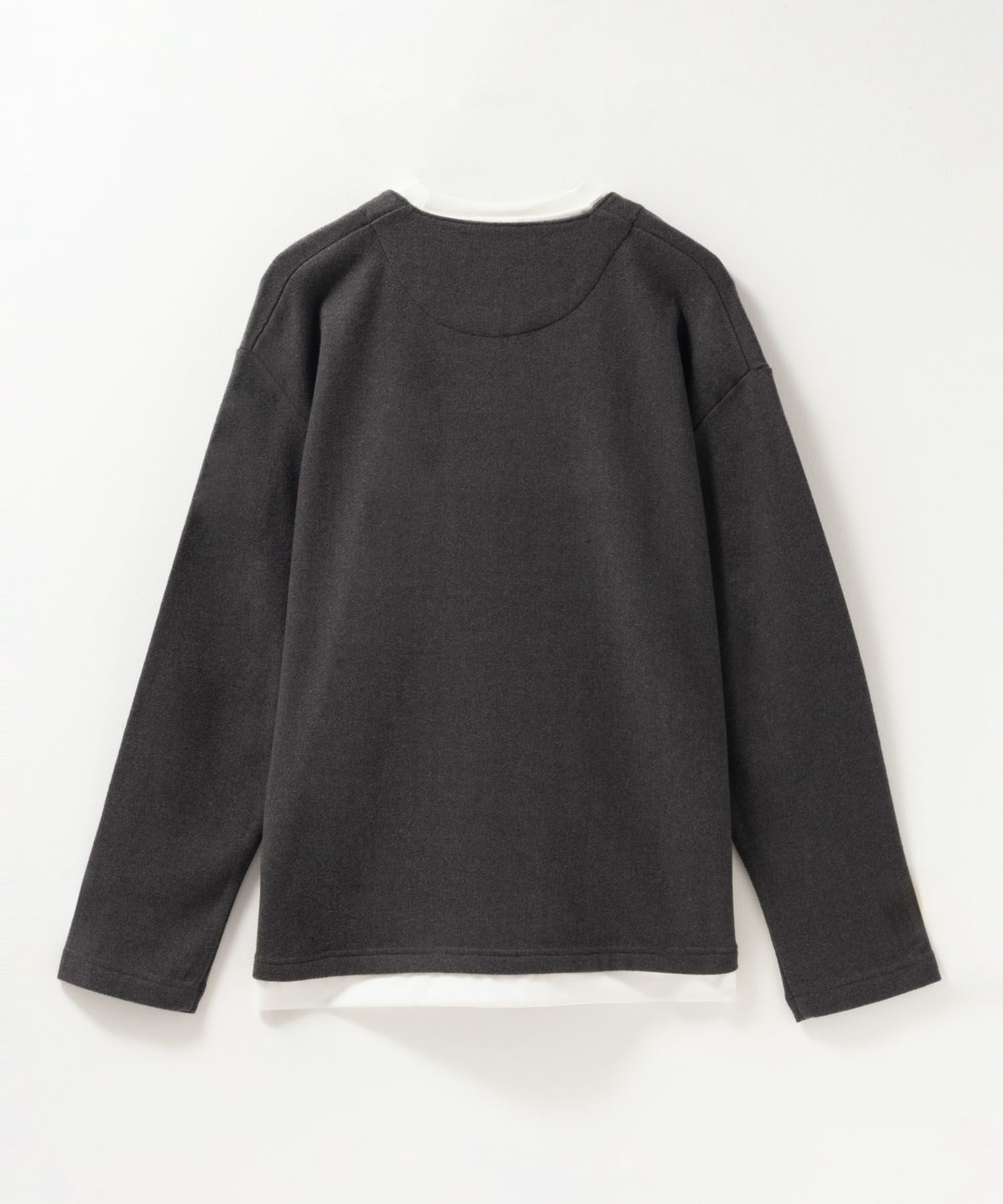 NAVY  温℃ 両面起毛キーネックフェイクTシャツ メンズ商品画像-12