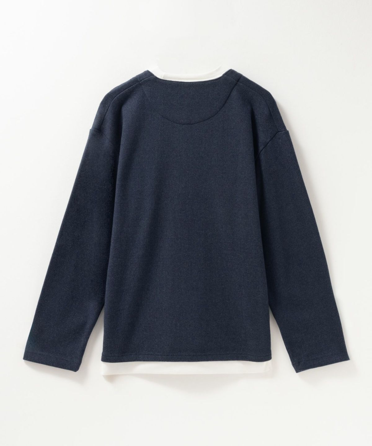 NAVY 温℃ 両面起毛キーネックフェイクTシャツ メンズ