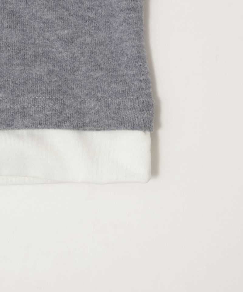 NAVY  温℃ 両面起毛キーネックフェイクTシャツ メンズ商品画像-15