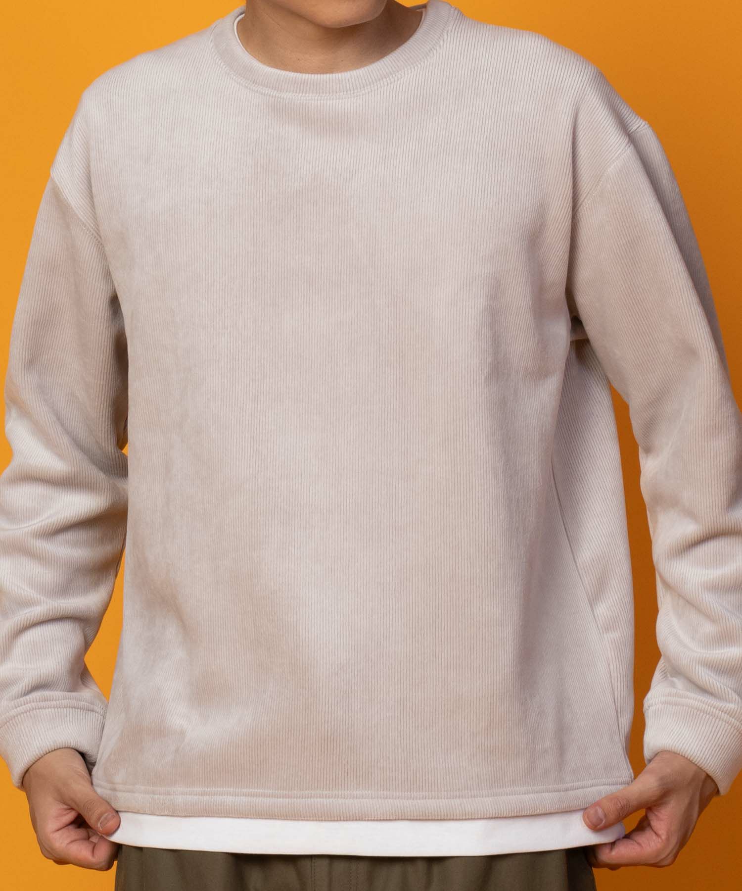 NAVY  温℃ カットコールフェイククルーネック メンズ商品サムネイル-1