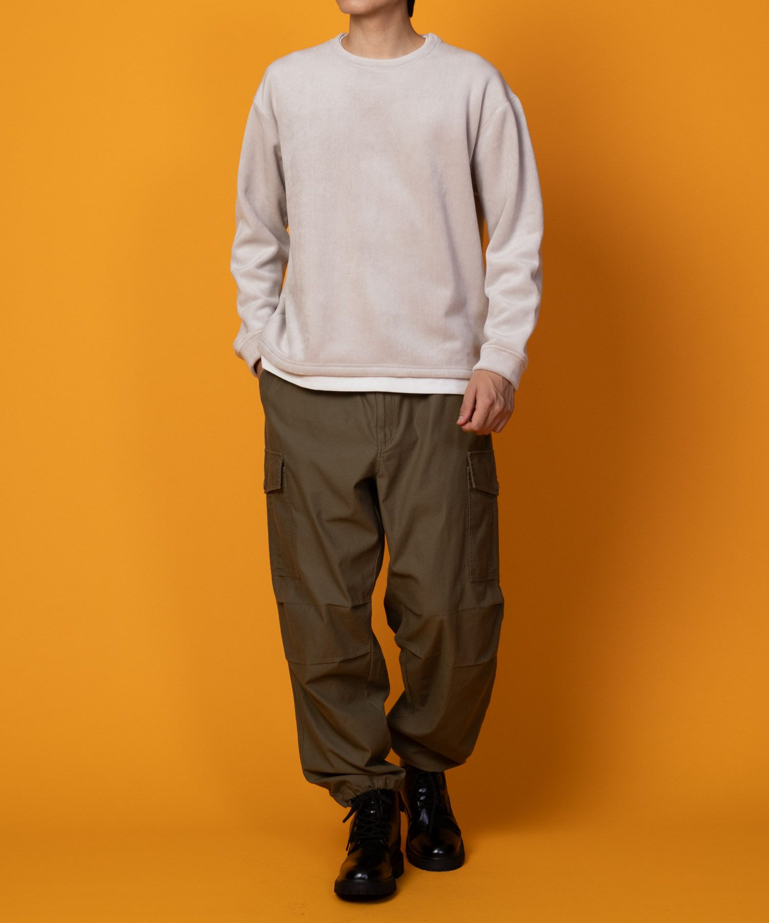 NAVY  温℃ カットコールフェイククルーネック メンズ商品画像-4