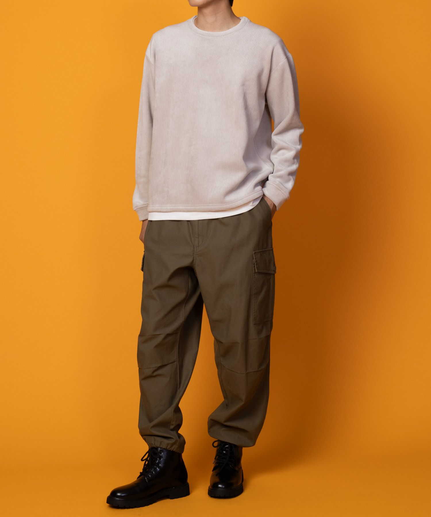 NAVY 温℃ カットコールフェイククルーネック メンズ