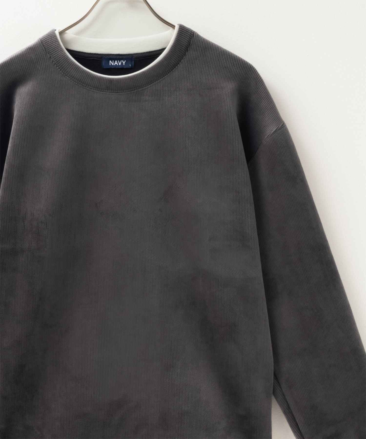 NAVY  温℃ カットコールフェイククルーネック メンズ商品画像-7