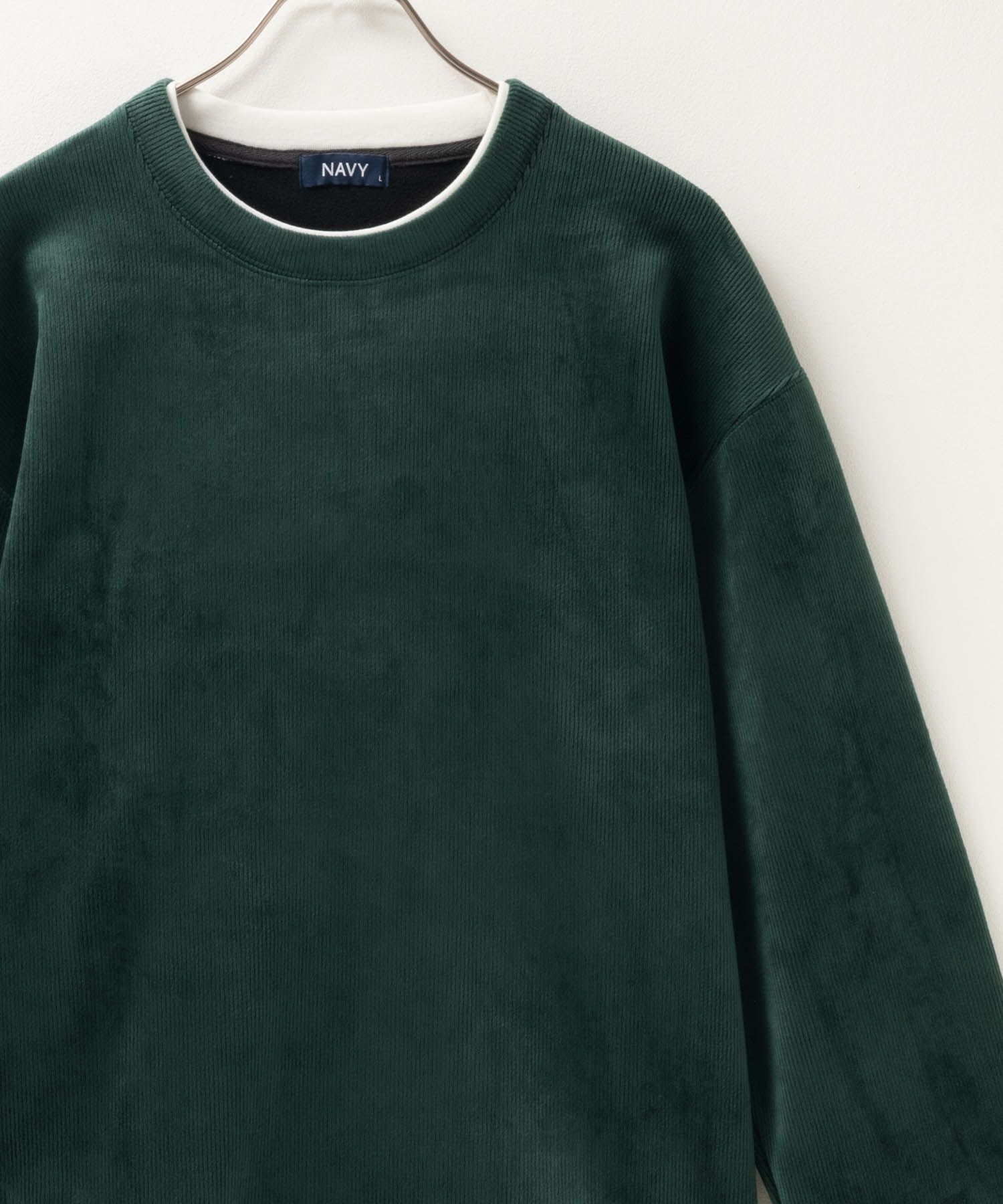 NAVY 温℃ カットコールフェイククルーネック メンズ