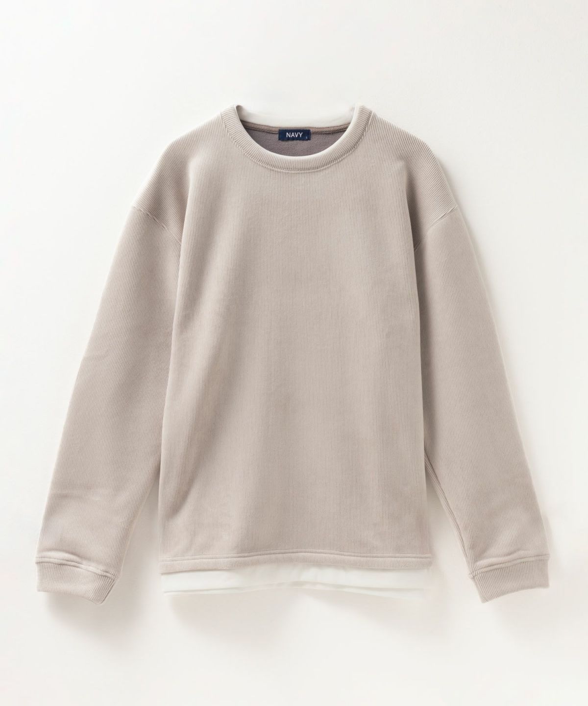 NAVY 温℃ カットコールフェイククルーネック メンズ