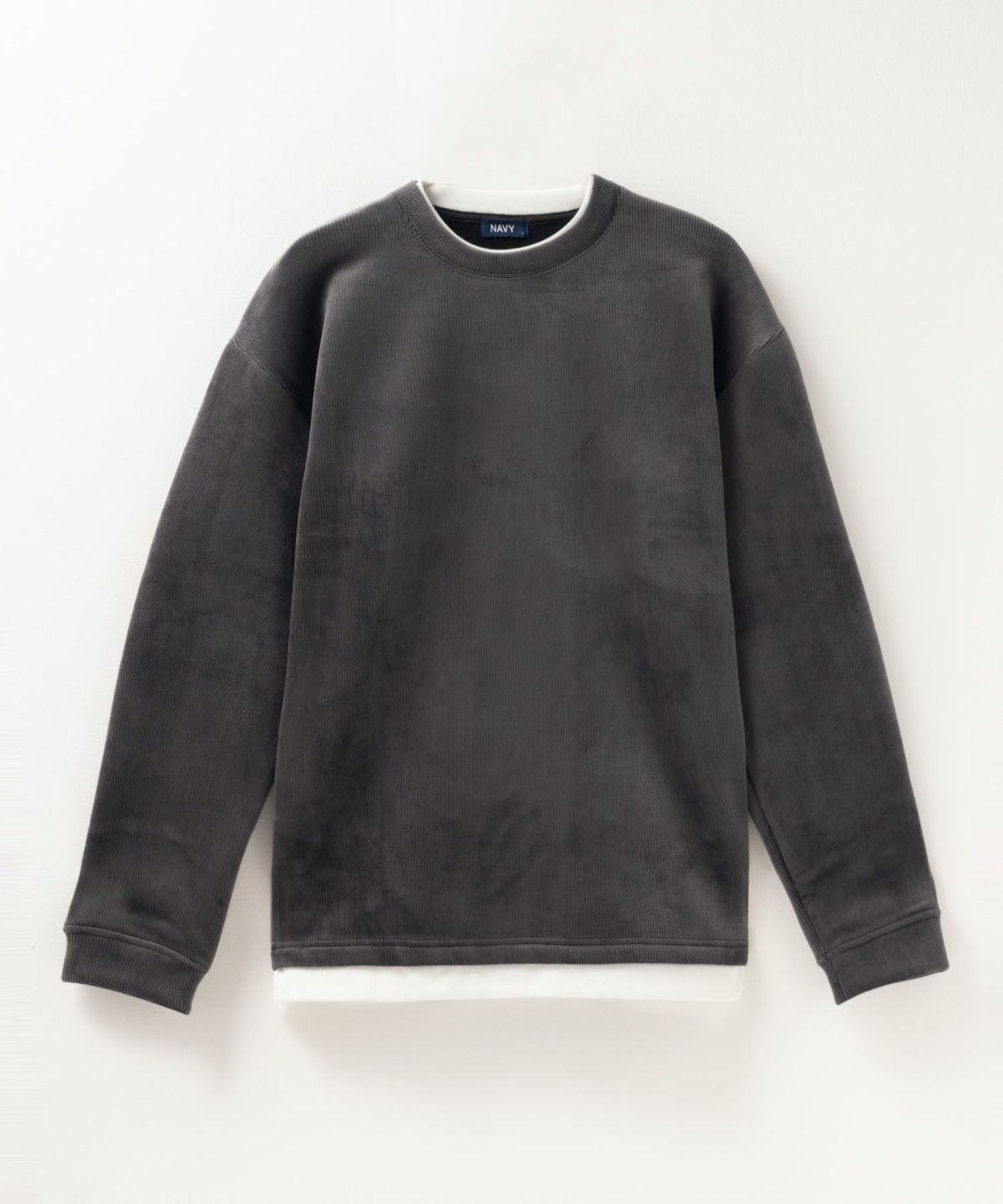 NAVY 温℃ カットコールフェイククルーネック メンズ