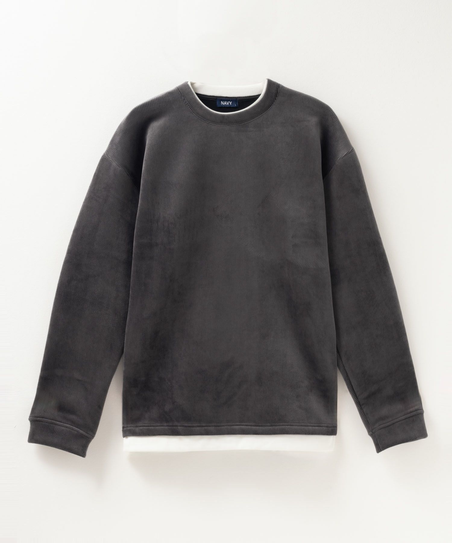 NAVY 温℃ カットコールフェイククルーネック メンズ