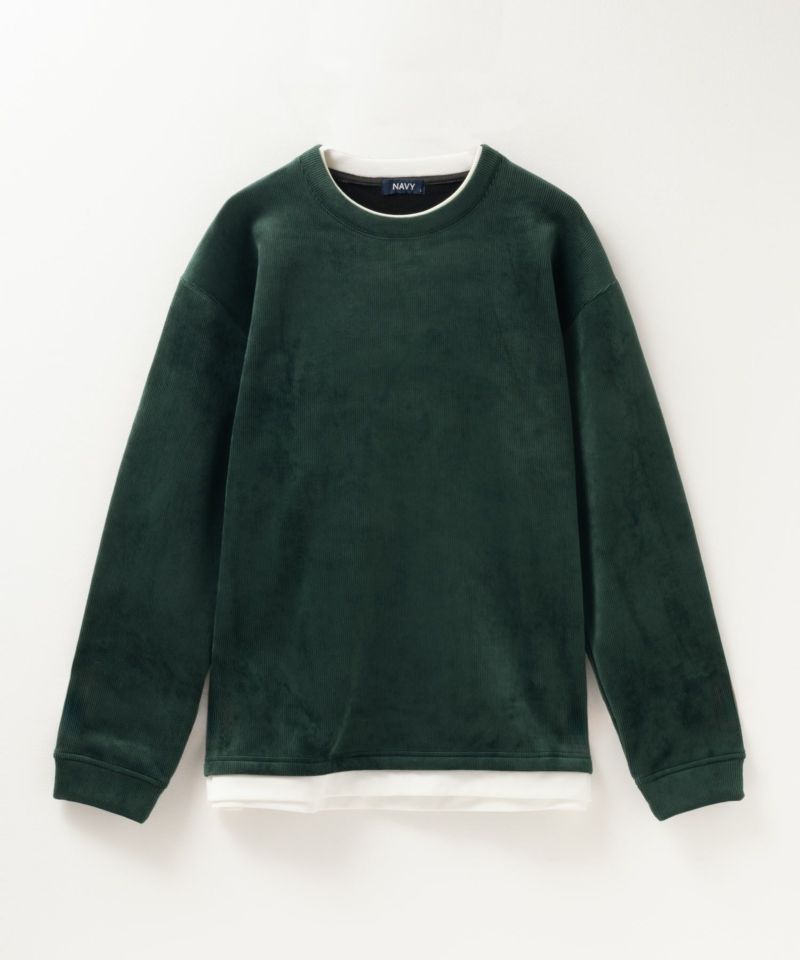 NAVY  温℃ カットコールフェイククルーネック メンズ商品画像-13