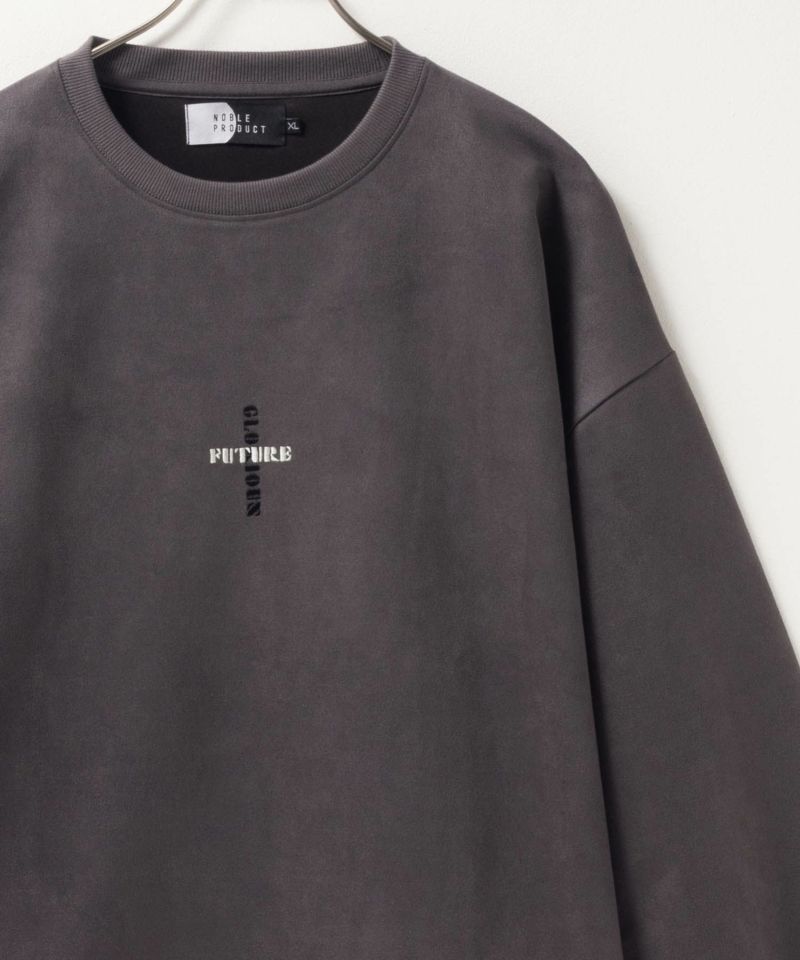 NOBLE PRODUCT  ポンチ素材 スエードライククルーネック メンズ商品画像-3