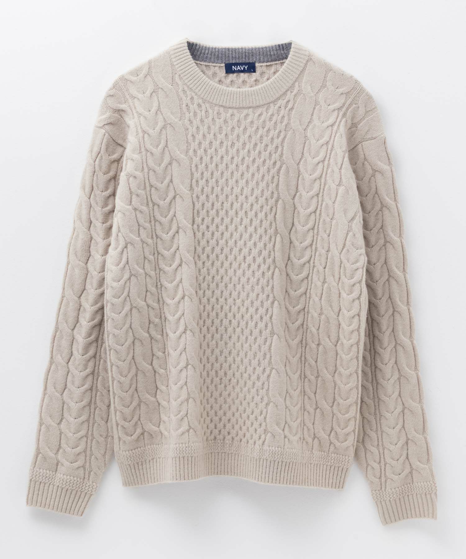 [さらに50%OFF]NAVY  快適ニット ケーブル編み メンズ商品画像-5