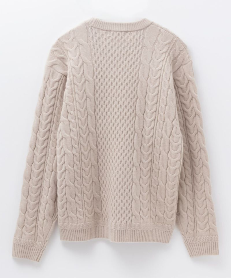 NAVY  快適ニット ケーブル編み メンズ商品画像-6