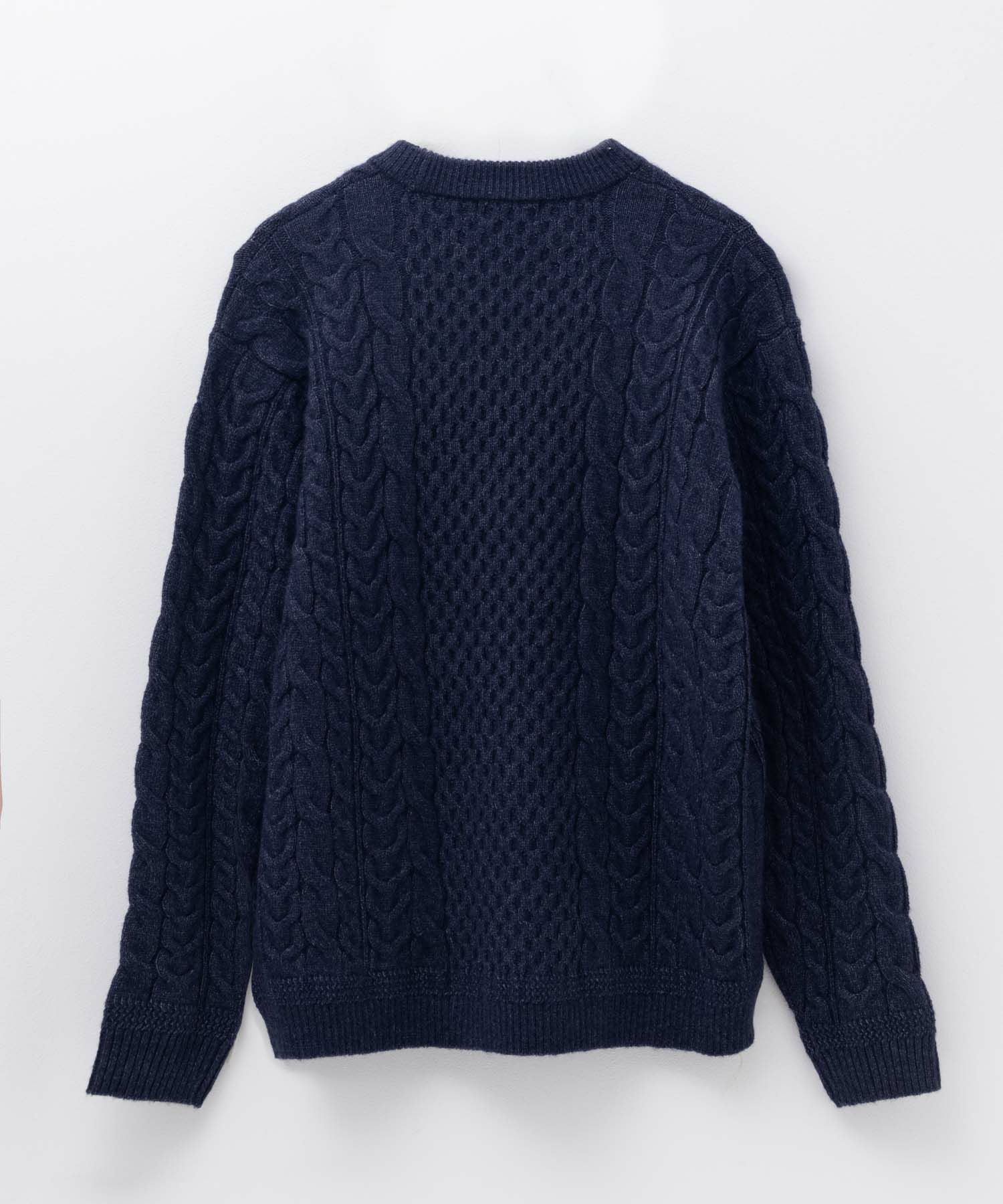 NAVY  快適ニット ケーブル編み メンズ商品サムネイル-10