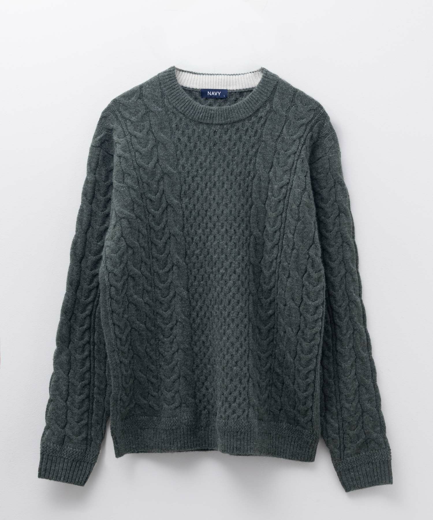 [さらに50%OFF]NAVY  快適ニット ケーブル編み メンズ商品画像-11