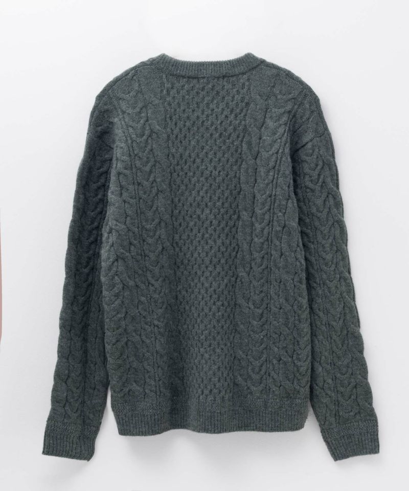 NAVY  快適ニット ケーブル編み メンズ商品画像-12