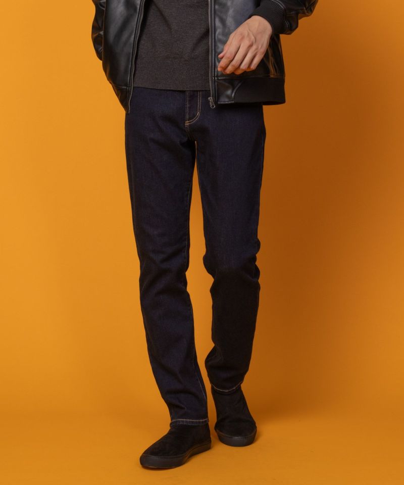 NAVY 温℃ 裏起毛5ポケットストレートデニムパンツ メンズ商品画像-2