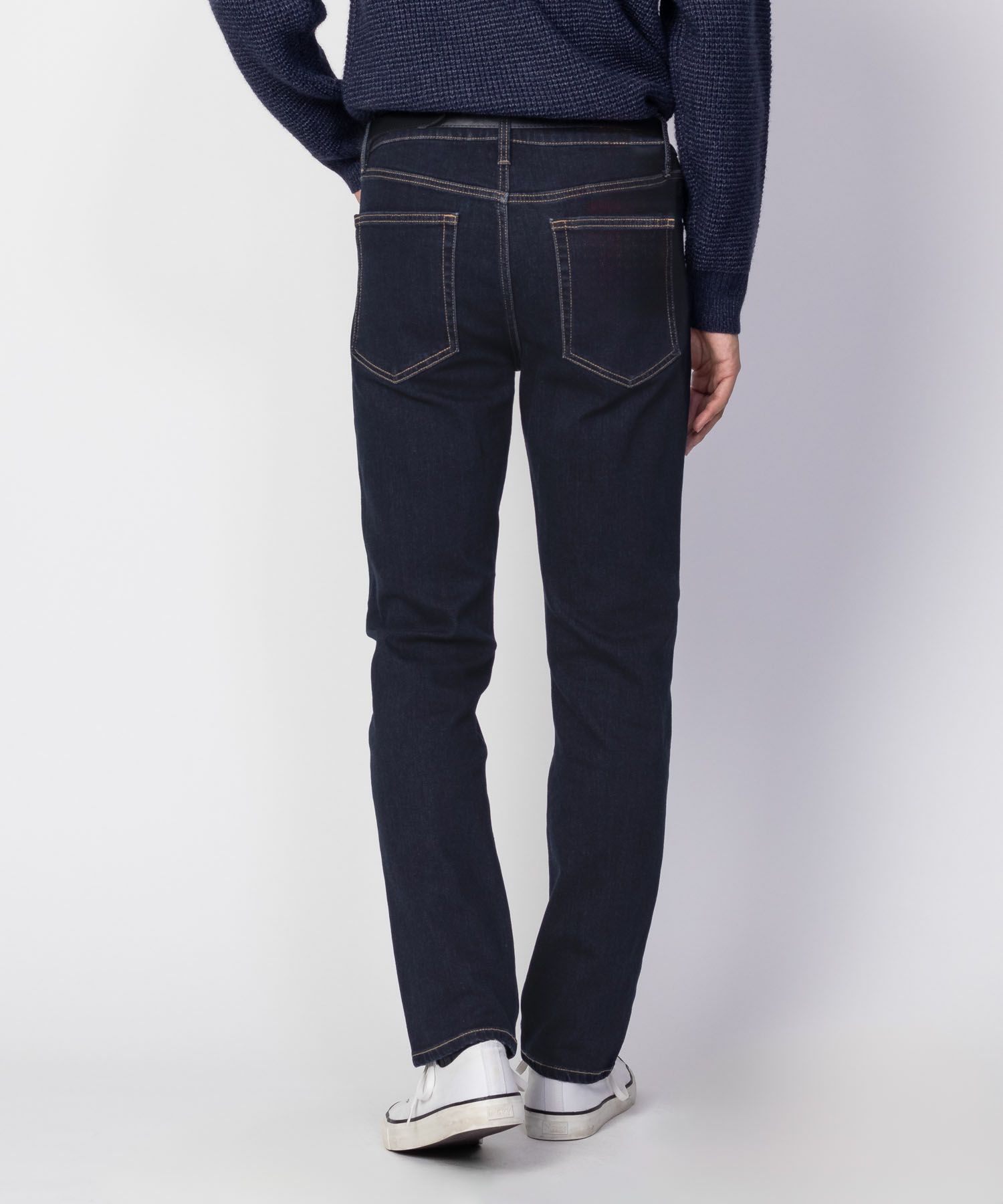NAVY 温℃ 裏起毛5ポケットストレートデニムパンツ メンズ