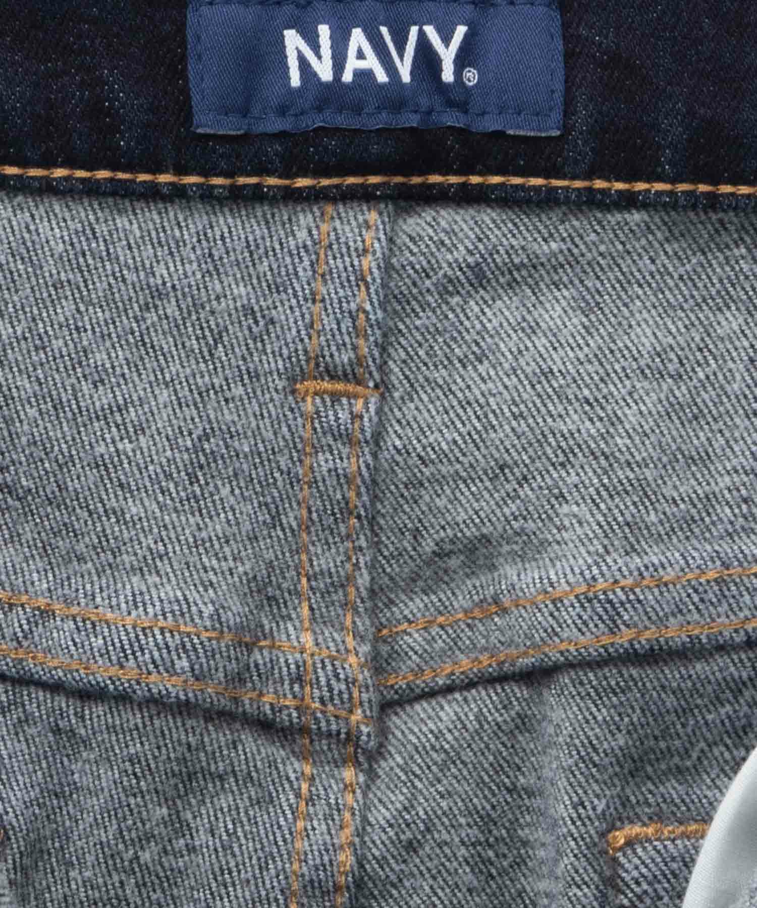 NAVY 温℃ 裏起毛5ポケットストレートデニムパンツ メンズ